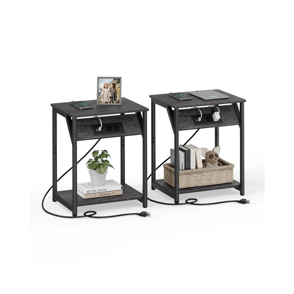 End Table with USB Ports and Outlets - Image 7