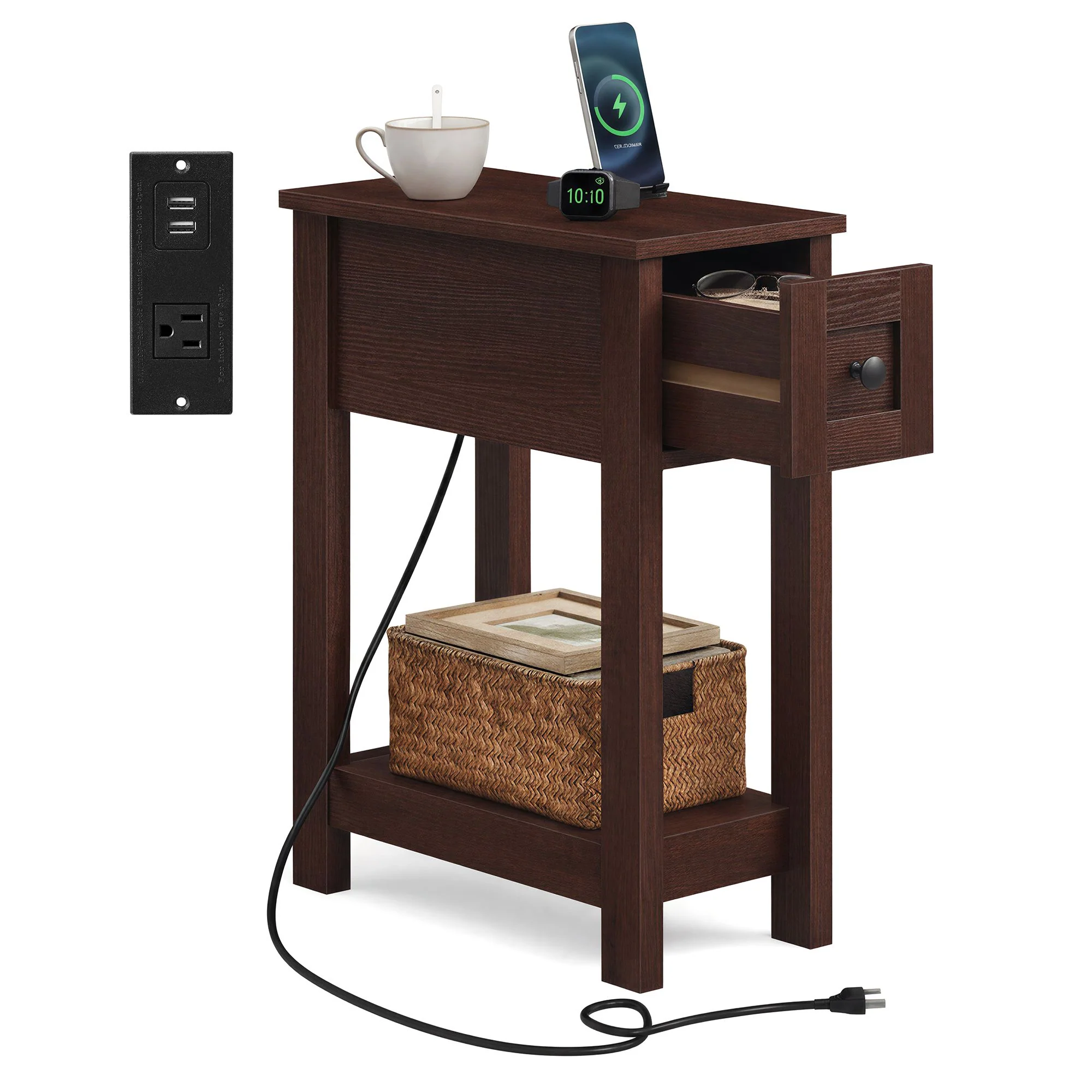 Farmhouse End Table with Storage Drawer - Image 2