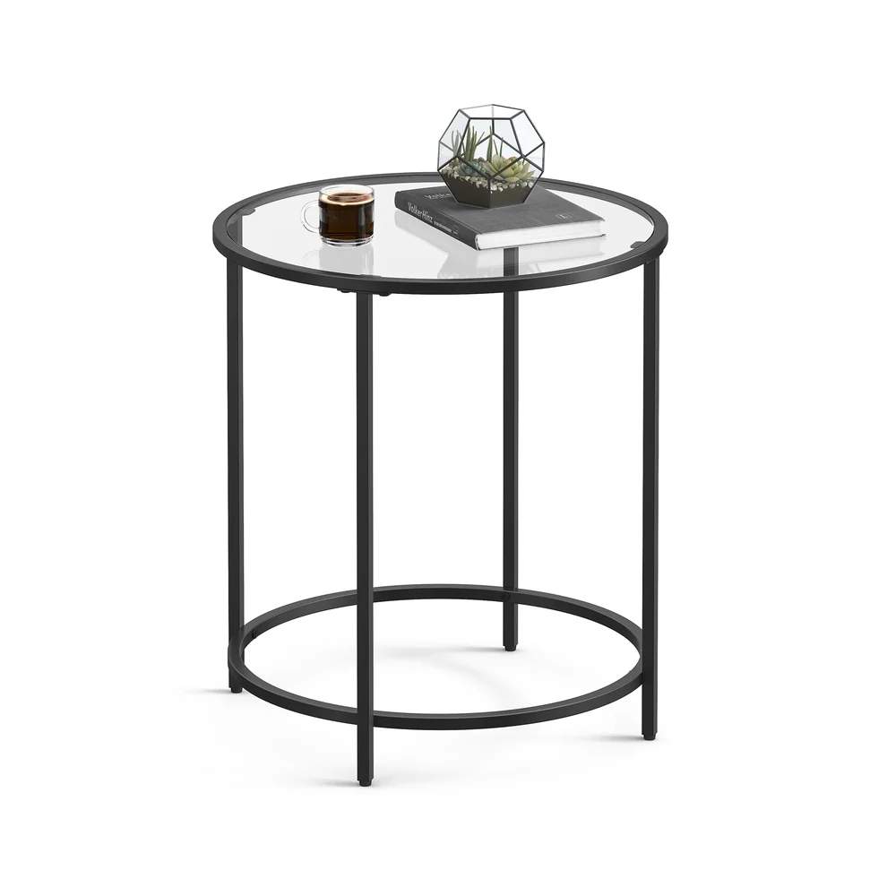 Baris Collection - Glass End Table with Metal Frame - Image 2