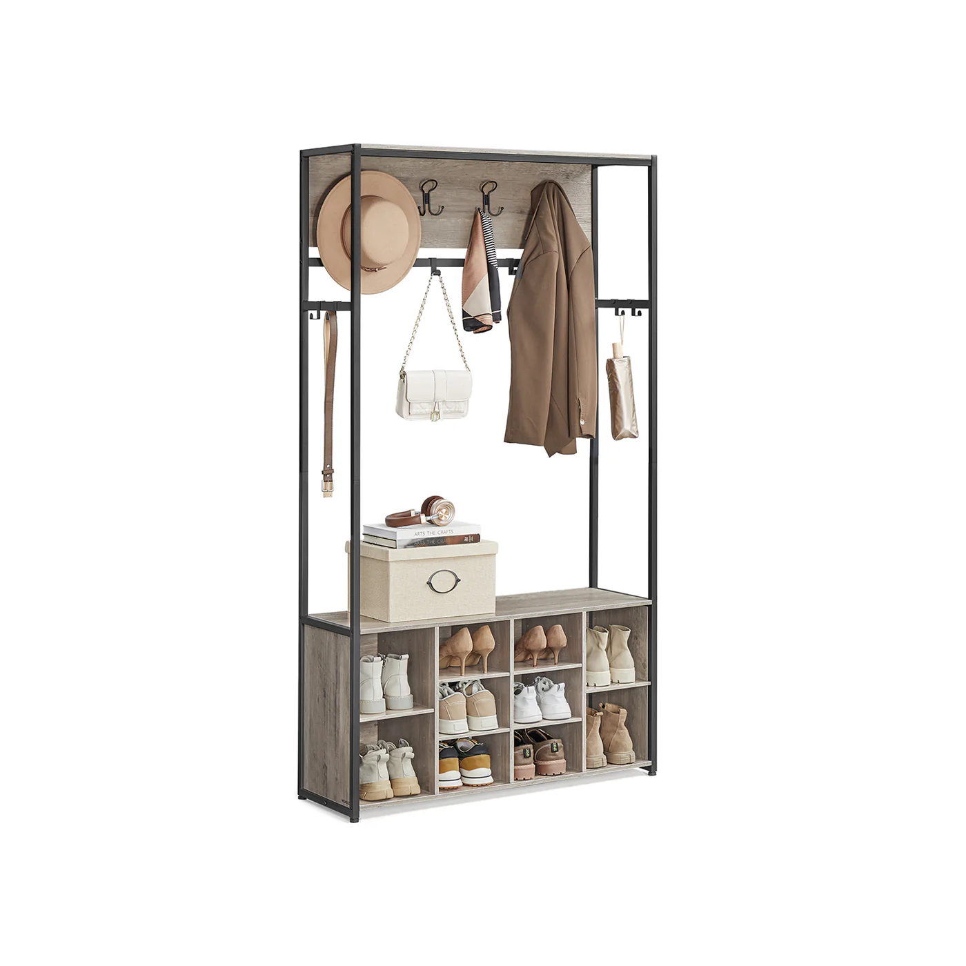 Hall Tree with Bench and Shoe Storage - Image 2