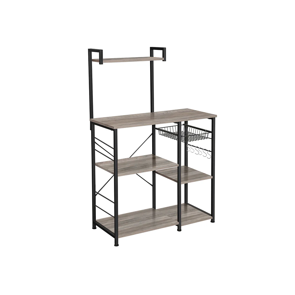 Industrial Brown Baker’s Rack with Shelves - Image 2