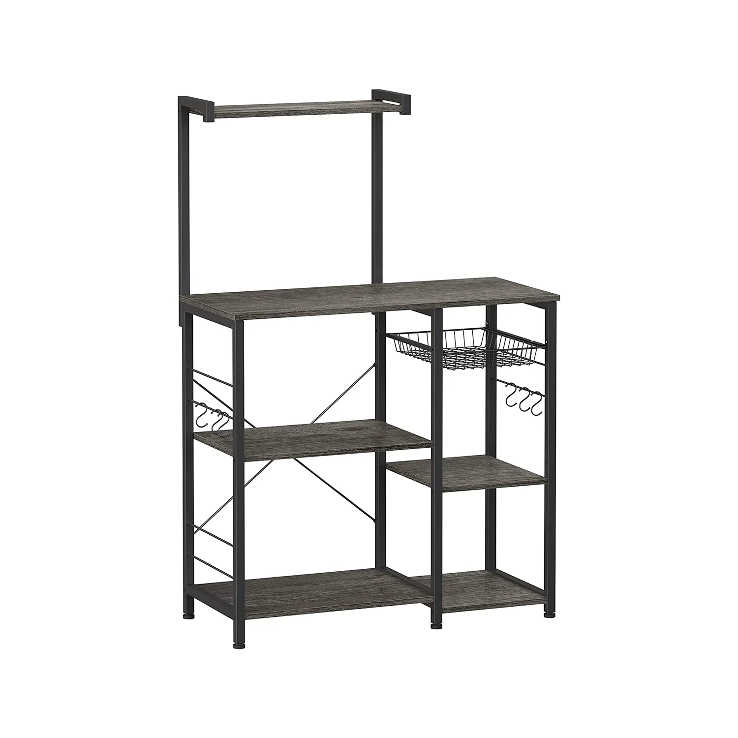 Industrial Brown Baker’s Rack with Shelves - Image 3