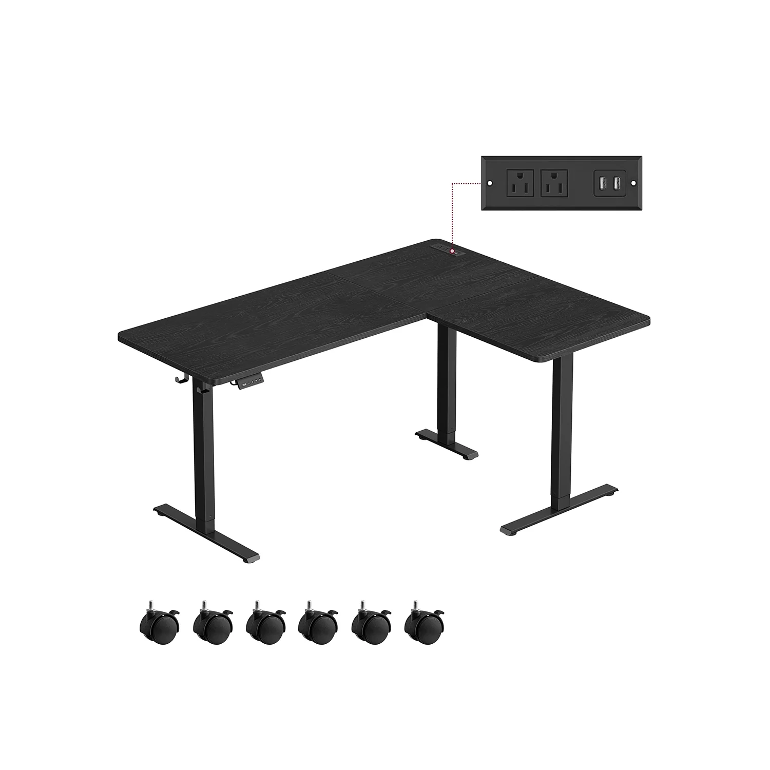 Corner Desk with Power Outlets - Image 2