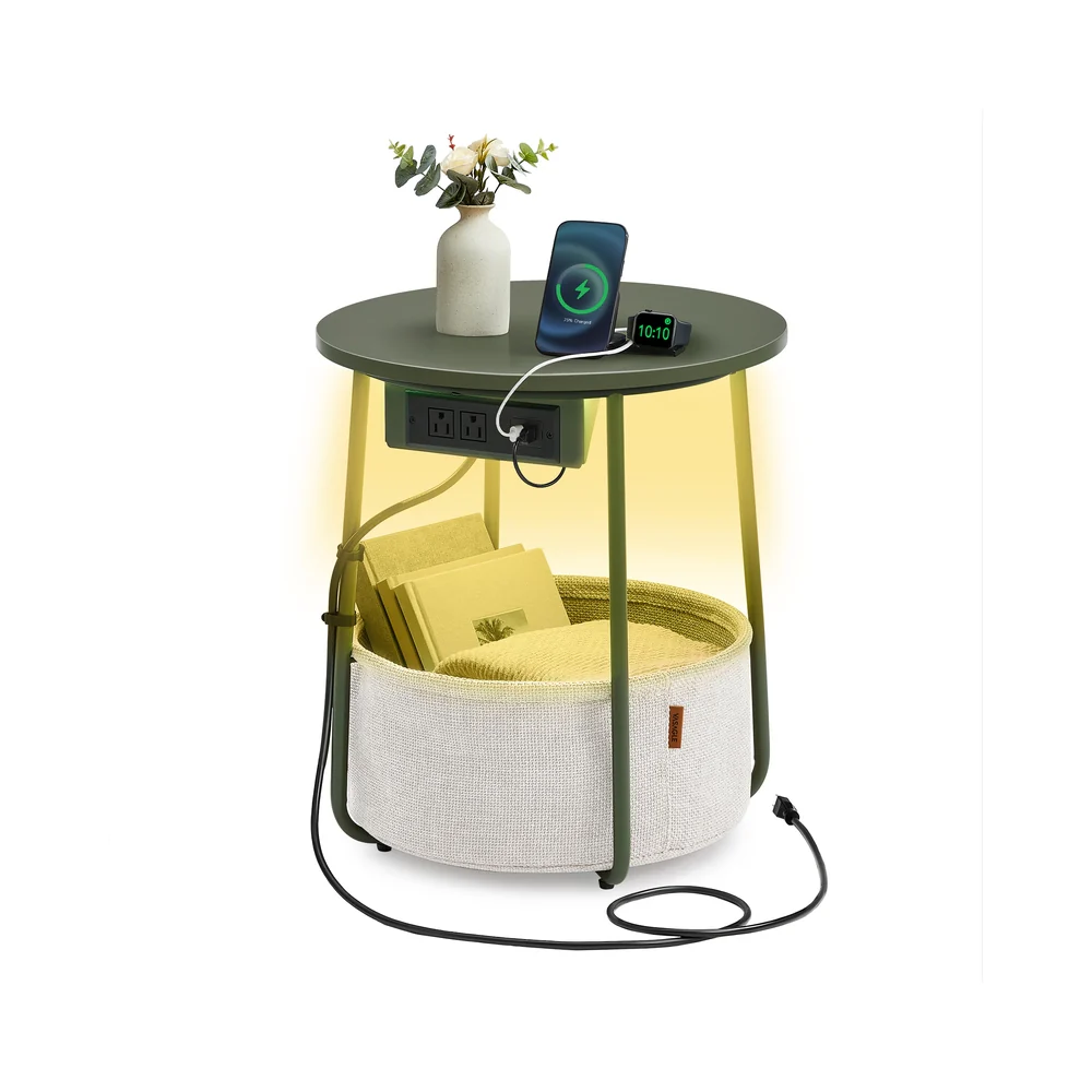 Lilea Collection - Side Table with Charging Station