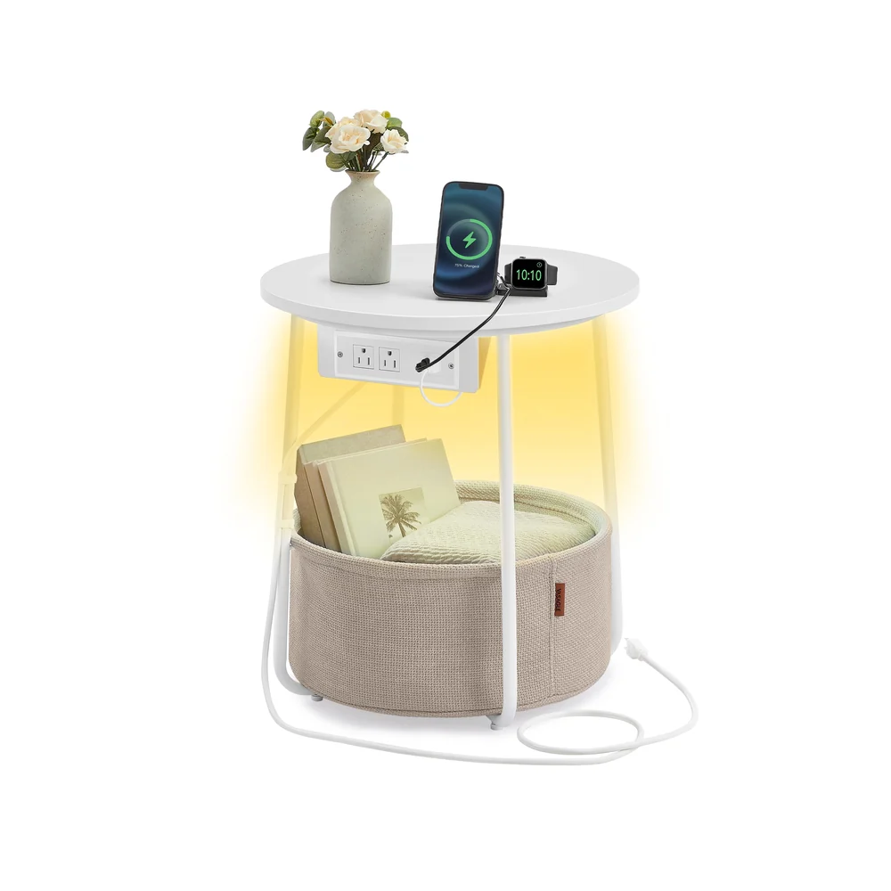 Lilea Collection - Side Table with Charging Station - Image 2