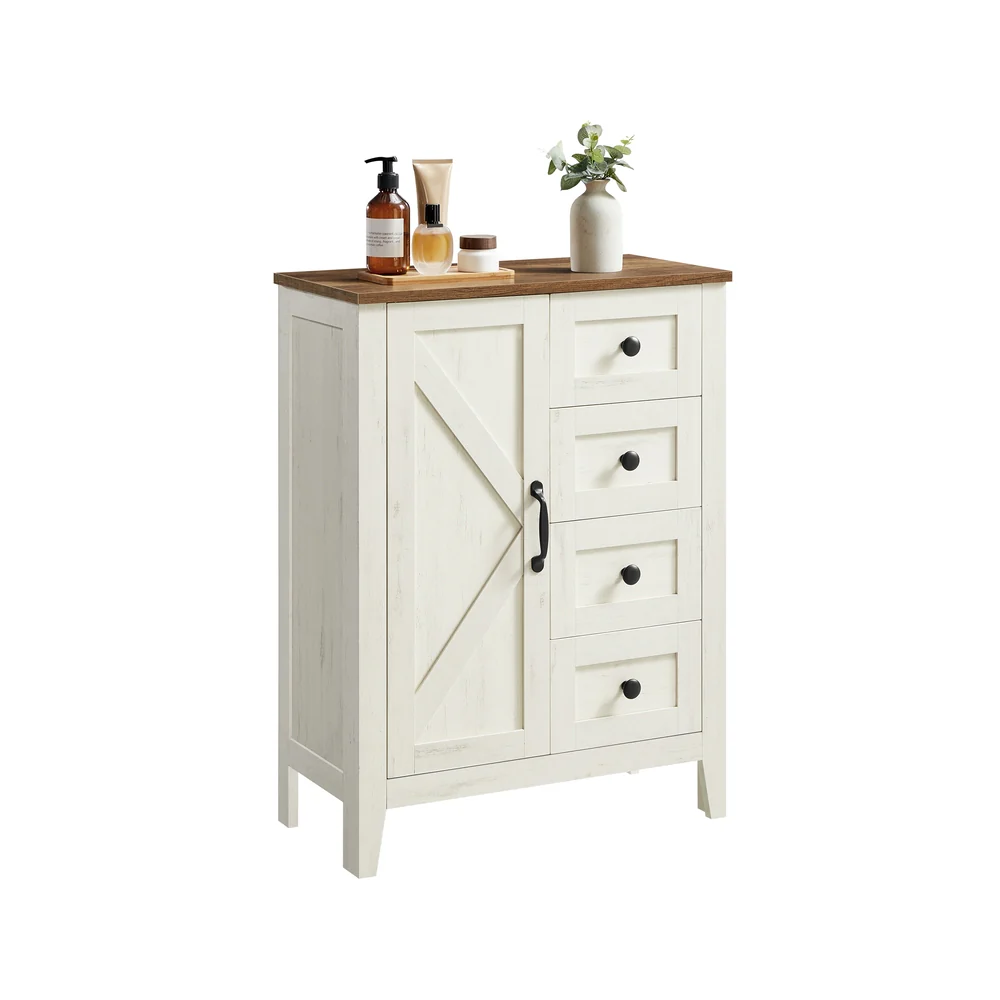 Liry Collection - Farmhouse Bathroom Floor Cabinet with 4 Drawers