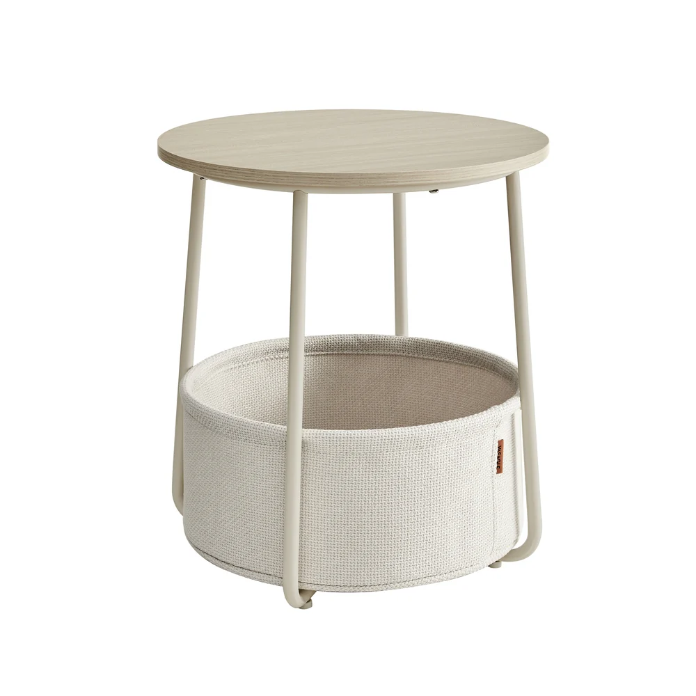 Lilea Collection - Modern Nightstand with Fabric Basket
