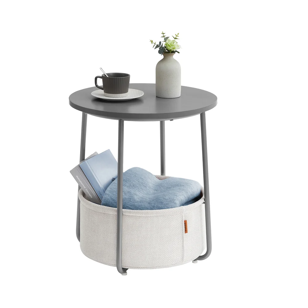 Lilea Collection - Modern Nightstand with Fabric Basket - Image 3