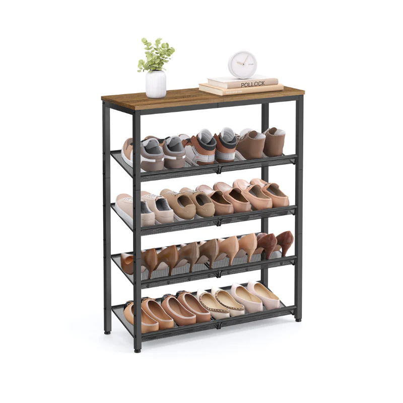 5-Tier Shoe Rack with Storage Shelves and Spacious Top - Image 4