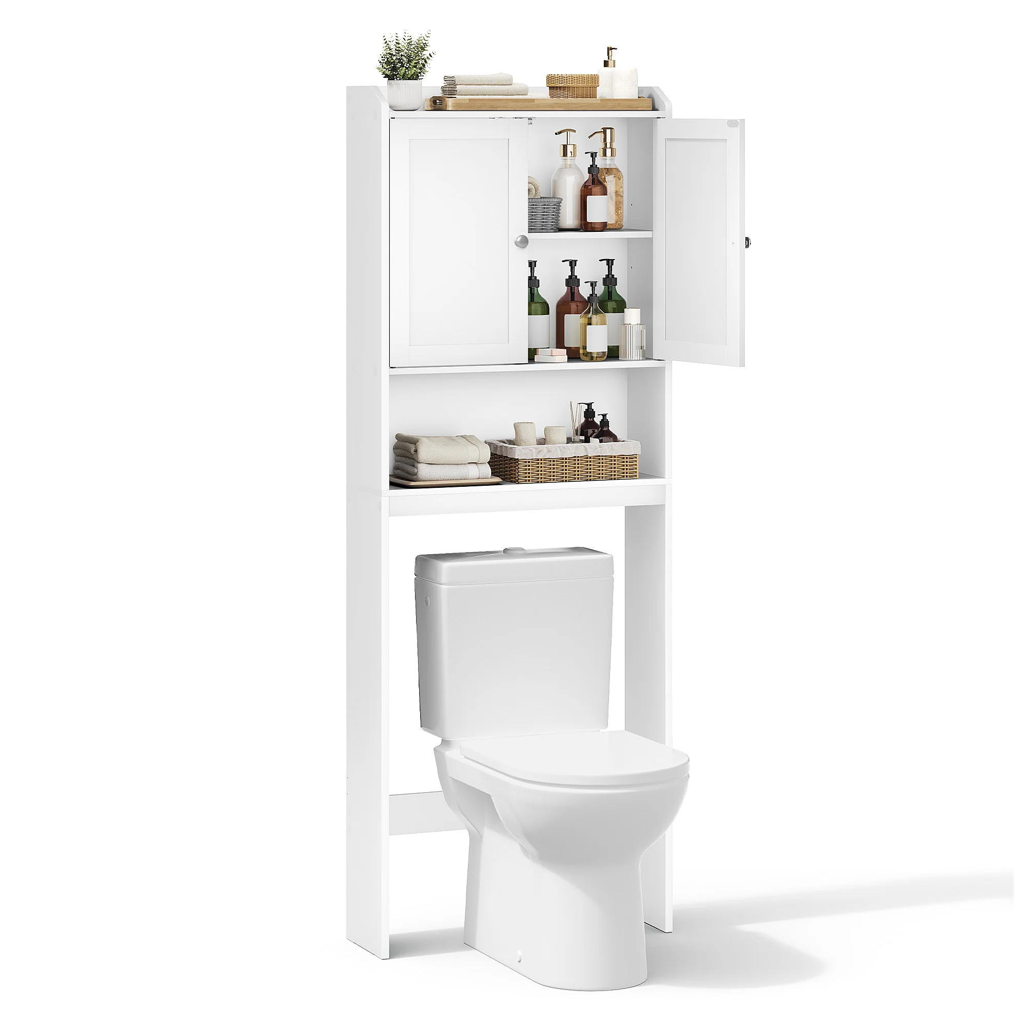 Over The Toilet Storage Cabinet, Bathroom Storage Cabinet with Doors