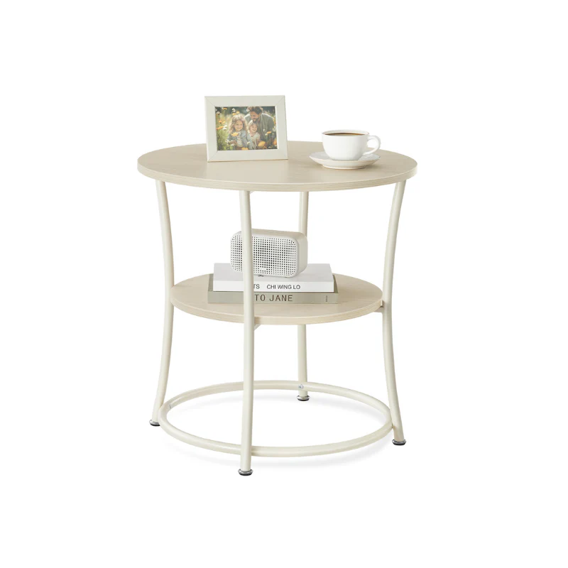 Round End Table with 2 Shelves - Image 6