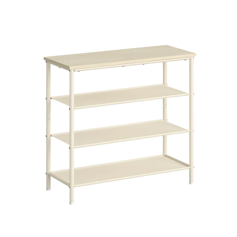 Shoe Storage Rack with 3 Fabric Shelves - Image 2