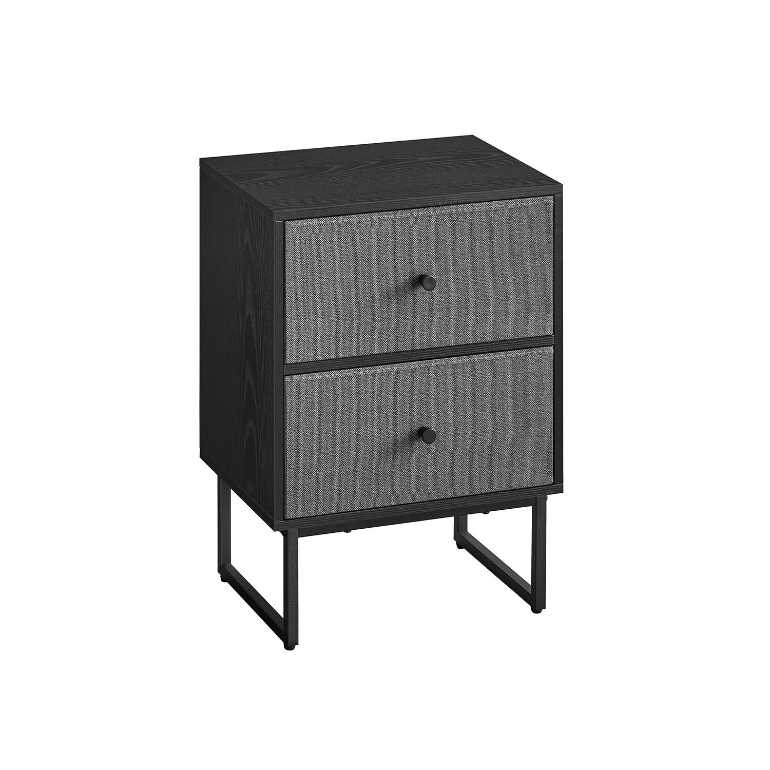 Set of 2 Bed Side Tables with Fabric Drawers Cloud White and Dove - Image 4