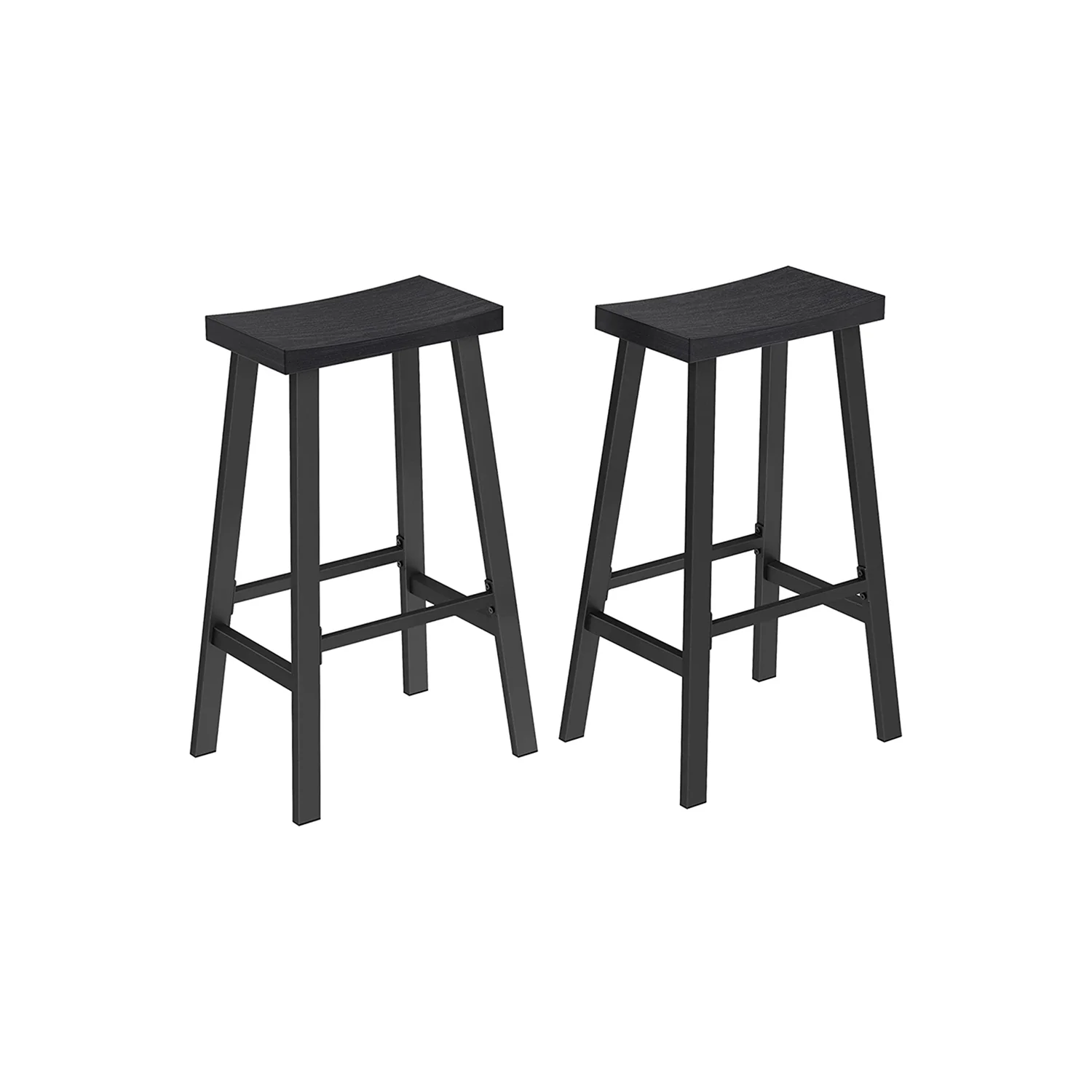 Set of 2 Bar Stools with Footrest - Image 3