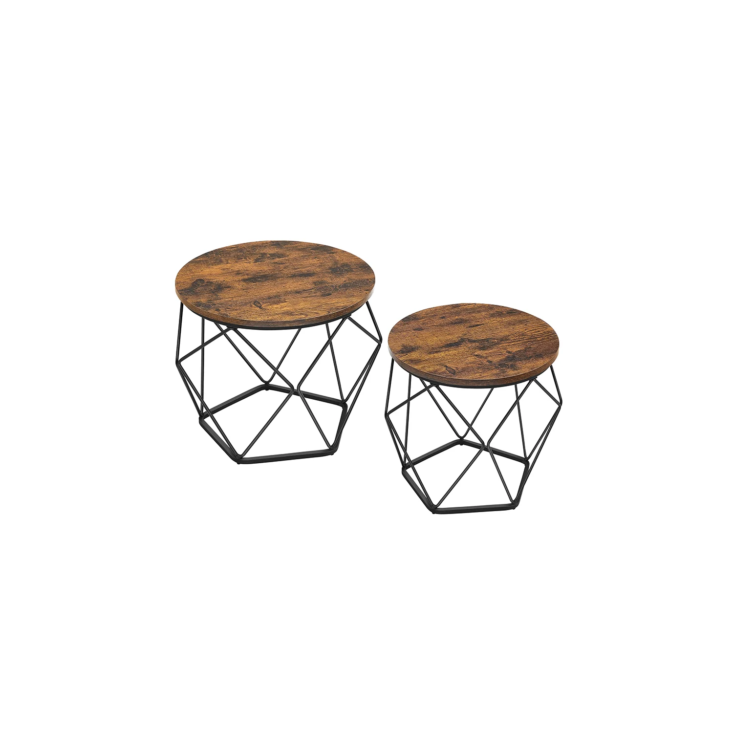 Round coffee table and side table set for living room and office