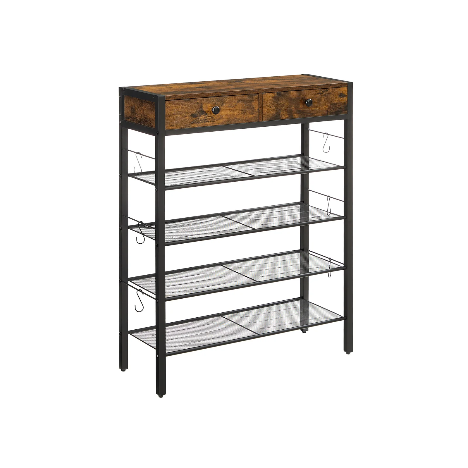 Shoe Rack Organizer with 2 Drawers and 4 Shelves