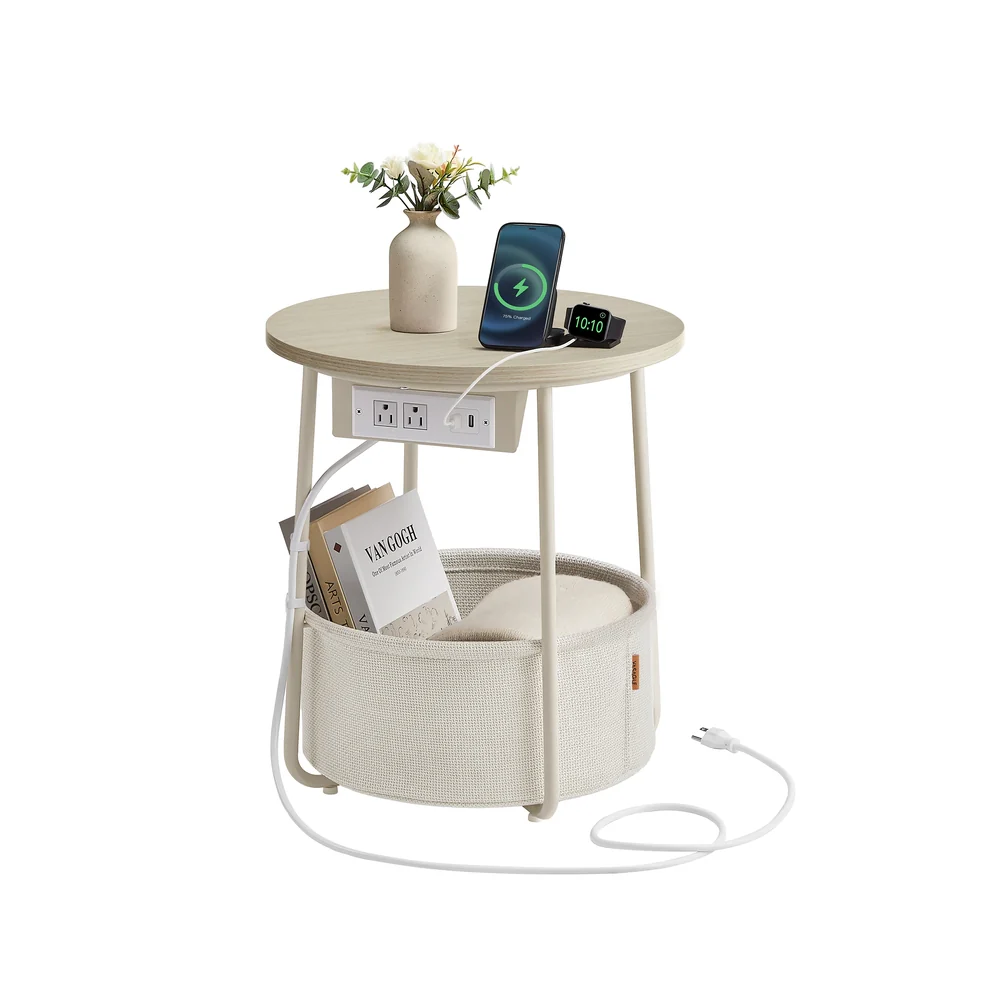 Lilea Collection - Side Table with Charging Station