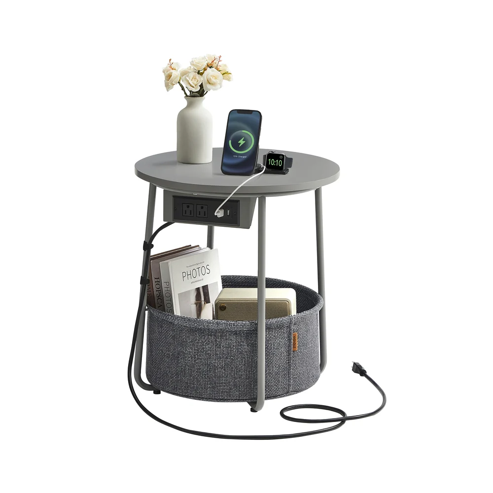 Lilea Collection - Side Table with Charging Station - Image 3
