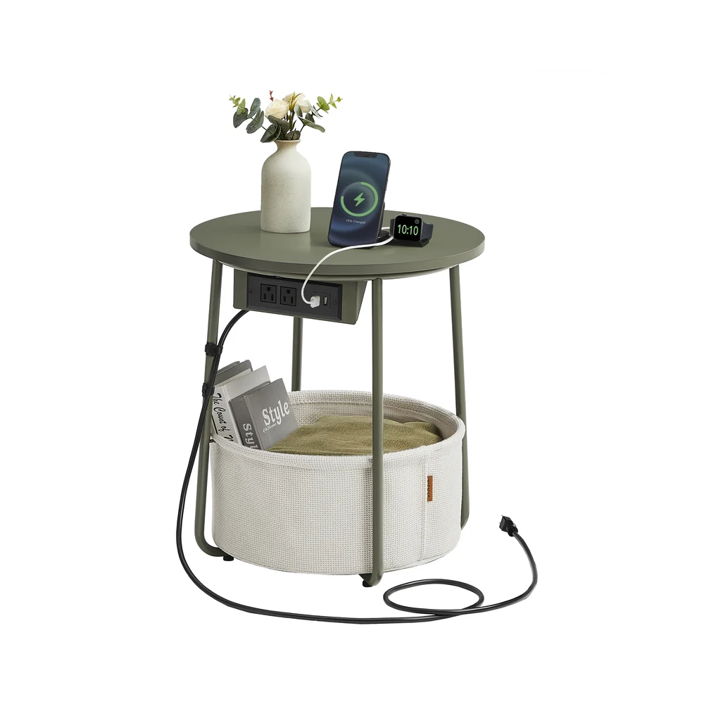 Lilea Collection - Side Table with Charging Station - Image 4