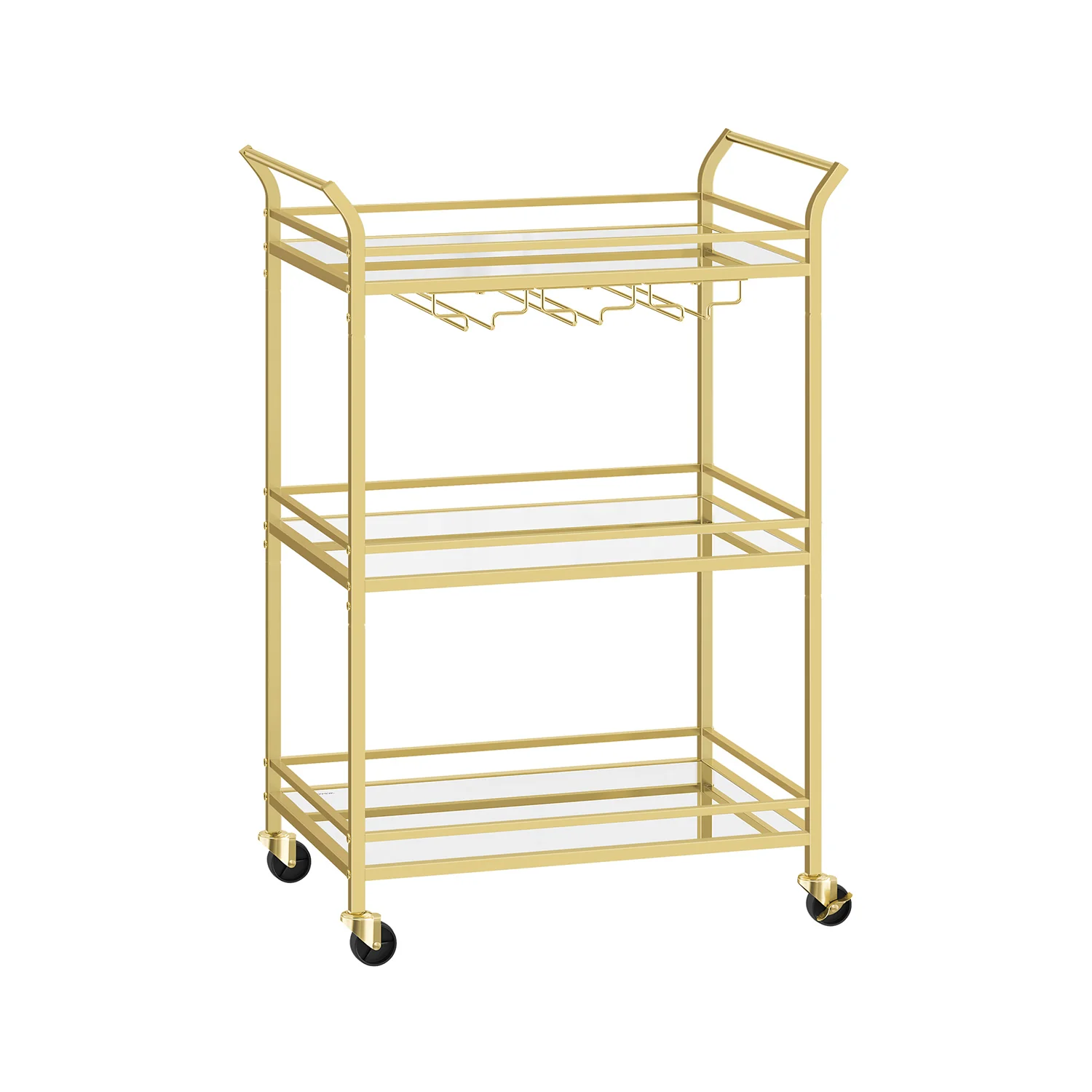 Small Bar Cart with 3-Tier Shelf