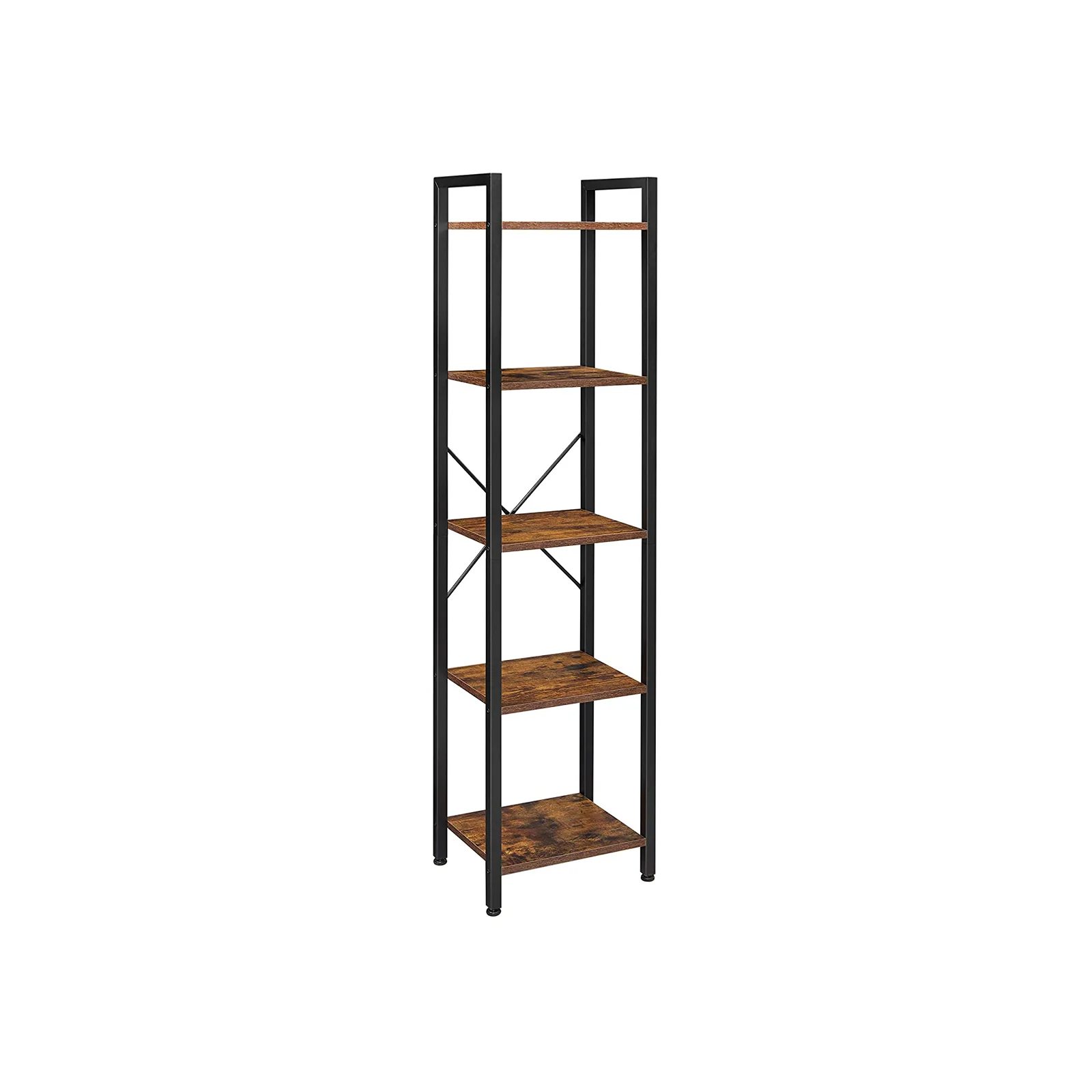 5-Tier Industrial Tall Bookshelf