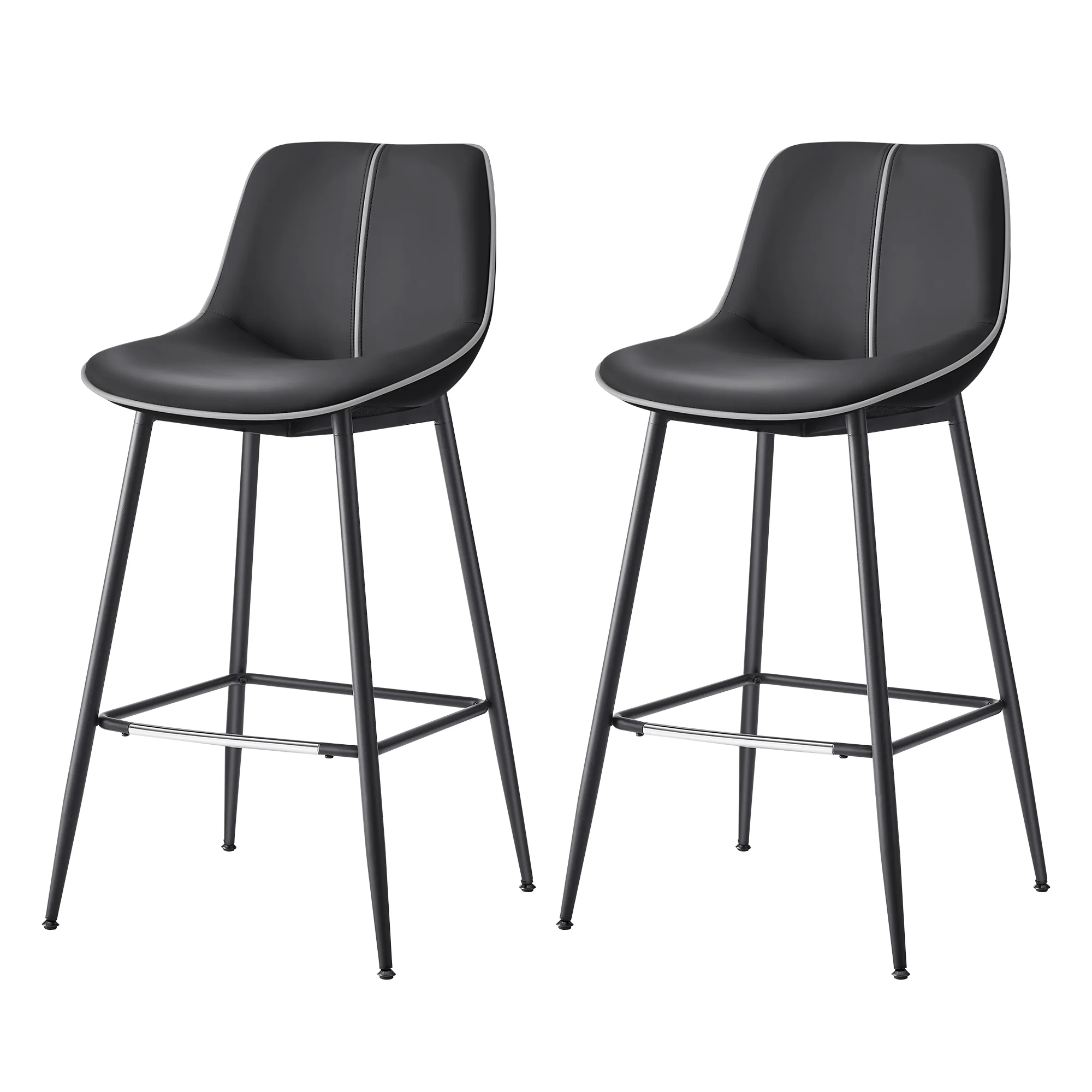 Synthetic Leather Bar Stools with Back - Image 10