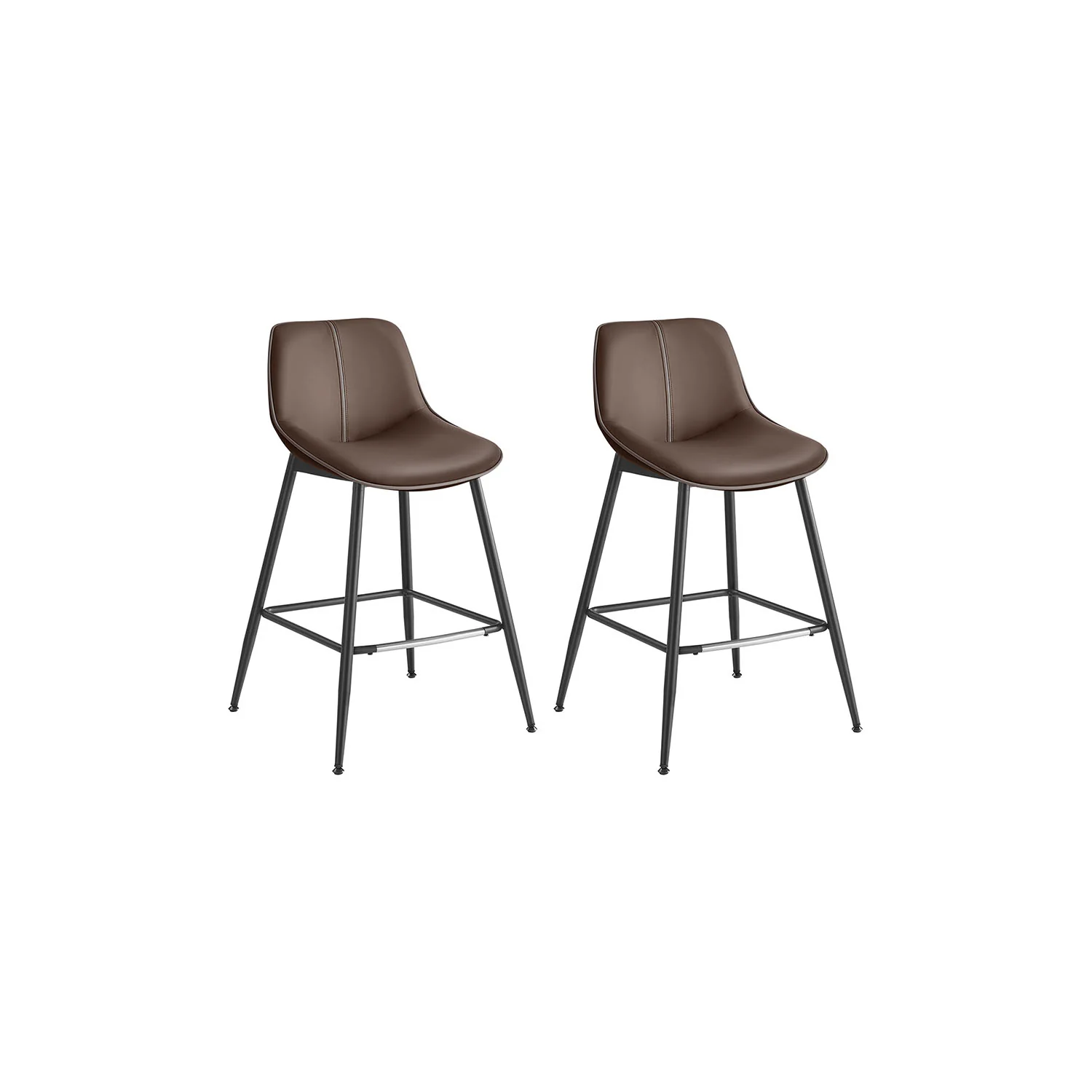 Synthetic Leather Bar Stools with Back - Image 2