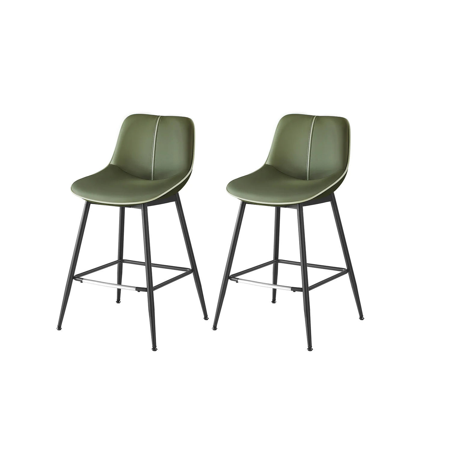 Synthetic Leather Bar Stools with Back - Image 3
