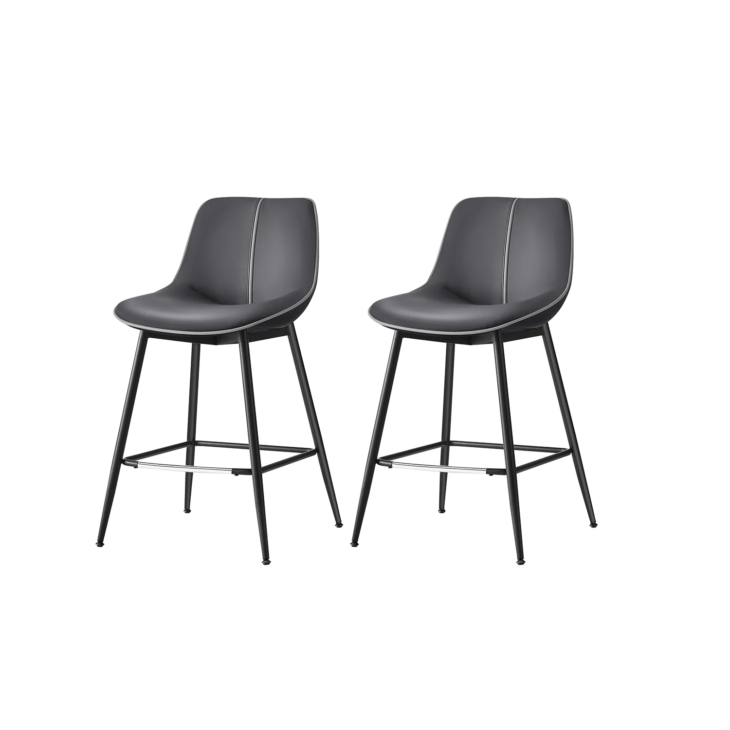 Synthetic Leather Bar Stools with Back - Image 4