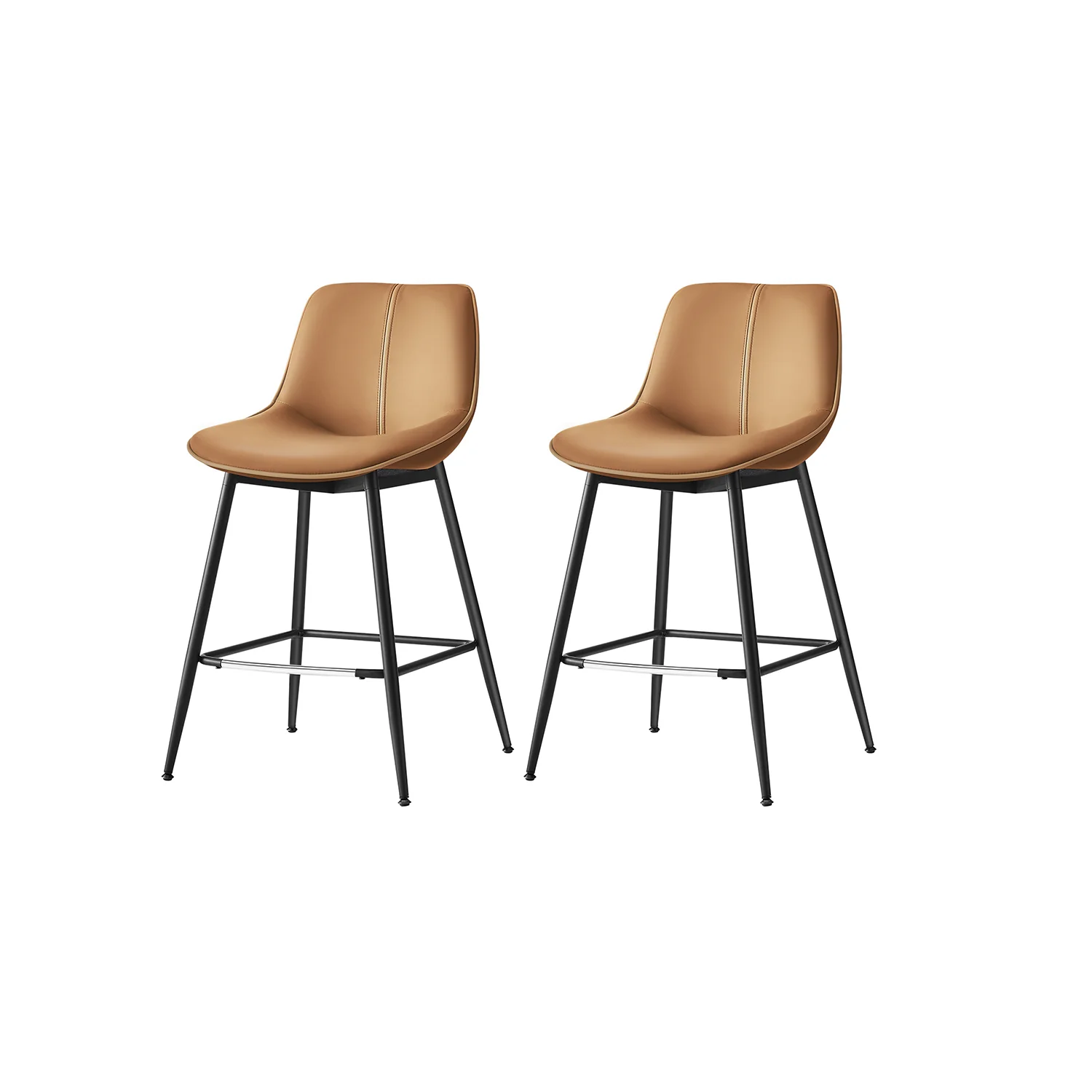 Synthetic Leather Bar Stools with Back - Image 5