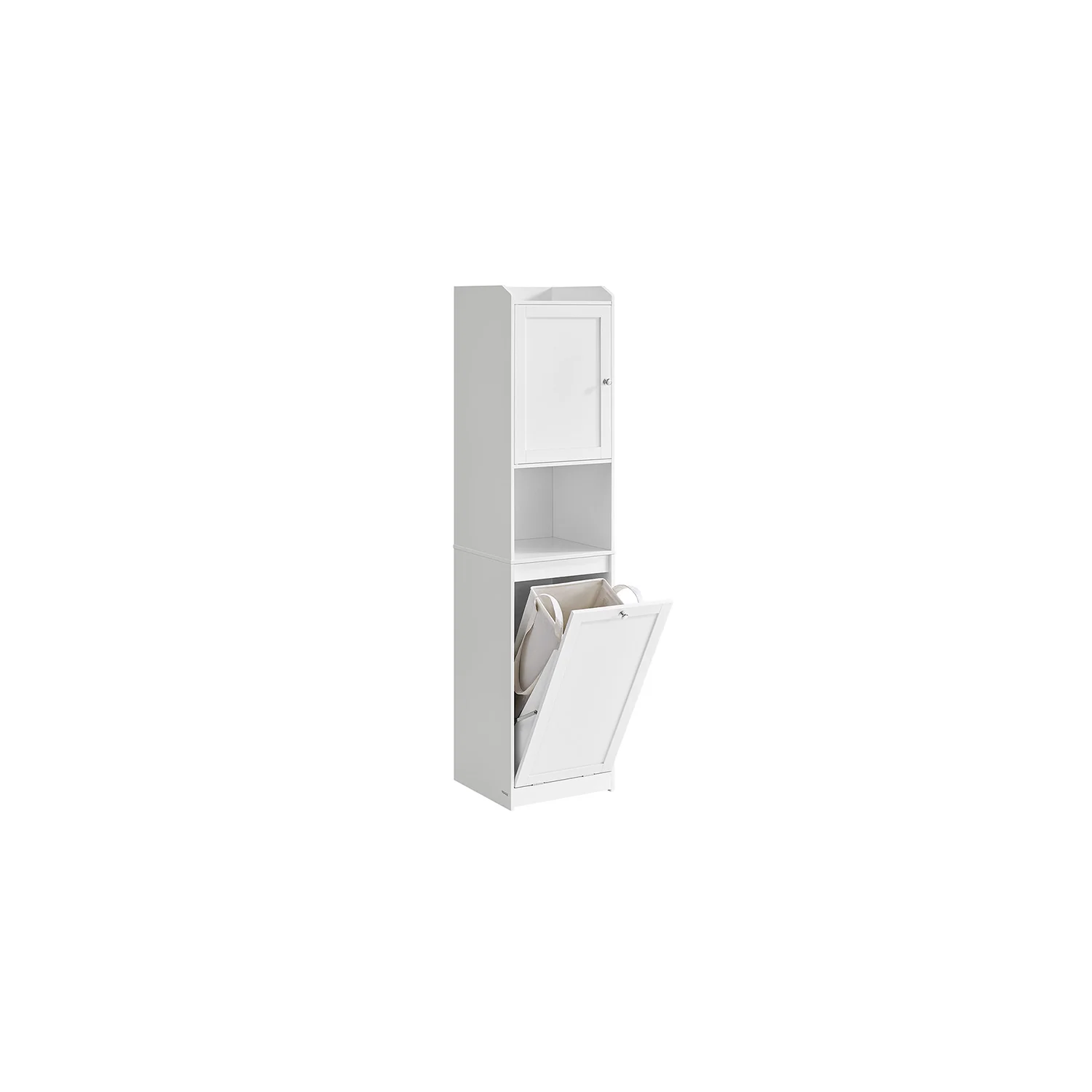 Tall Bathroom Cabinet with Laundry Basket