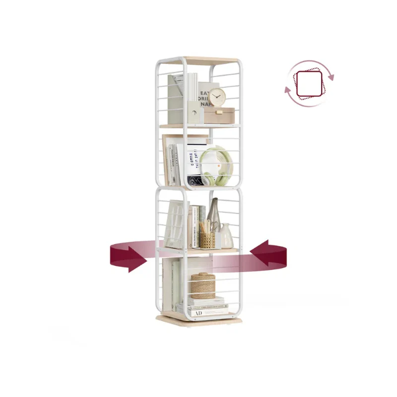 VASAGLE 4-Tier Rotating Bookshelf