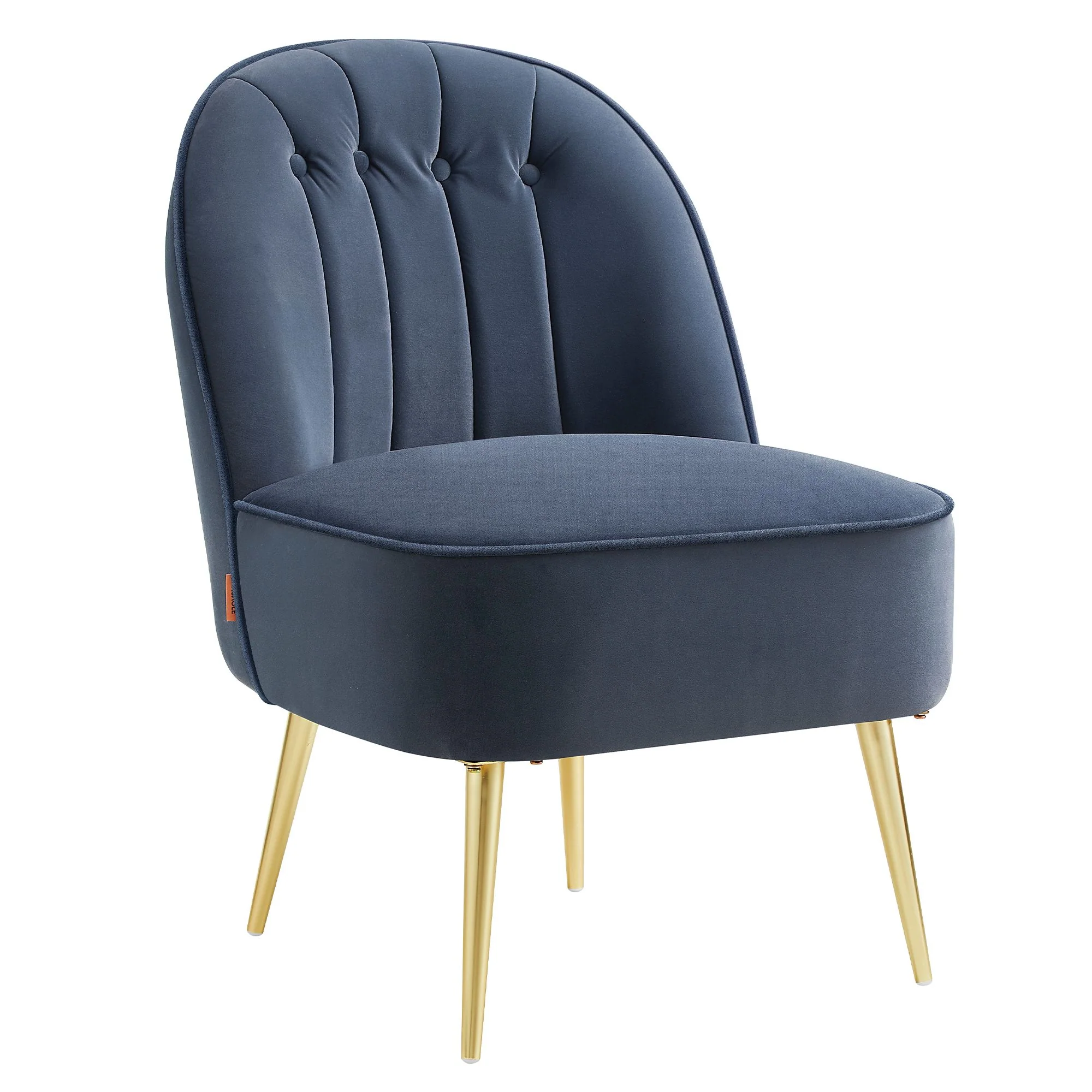 VASAGLE Accent Chair, Velvet Vanity Chair with Metal Legs, Shell-Shaped Back, Wide Seat, Luxury Style