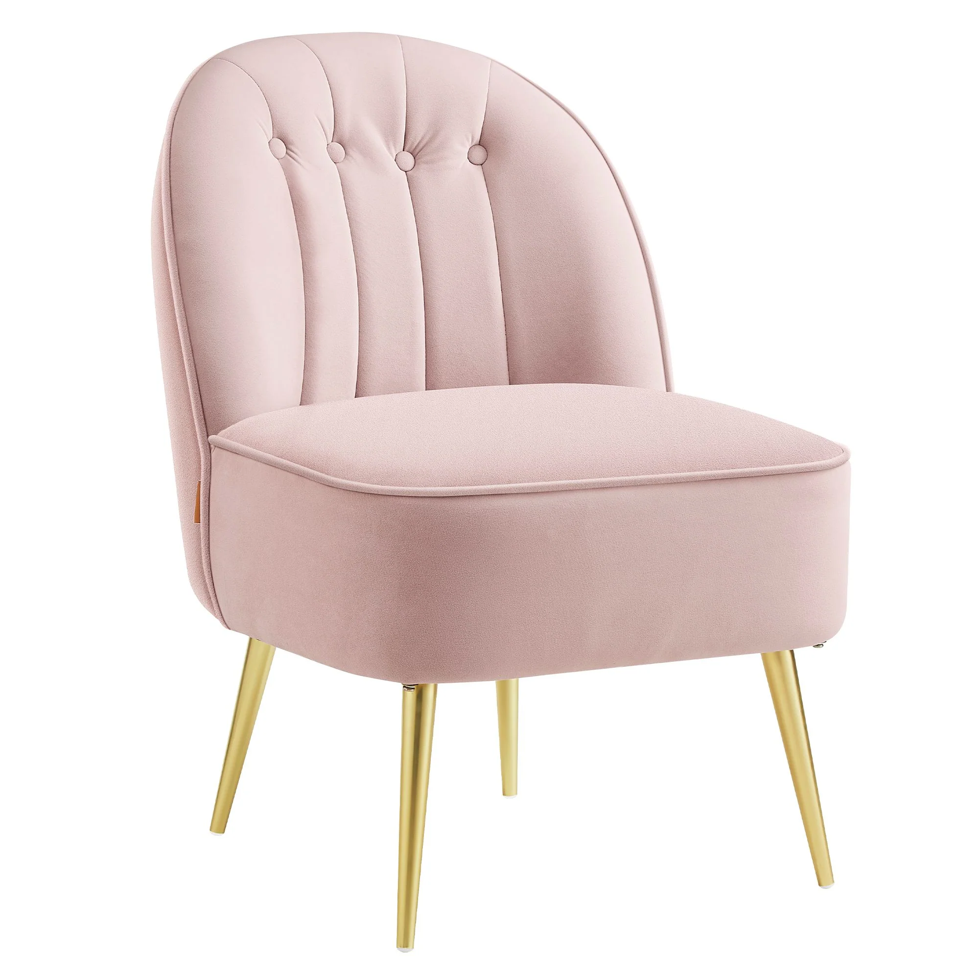 VASAGLE Accent Chair, Velvet Vanity Chair with Metal Legs, Shell-Shaped Back, Wide Seat, Luxury Style - Image 2