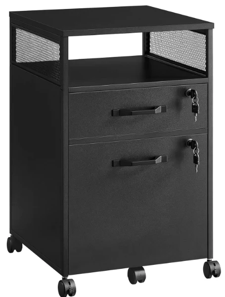 VASAGLE Archivador Móvil con 2 Cajones, Archivador de Oficina con Ruedas - Image 3