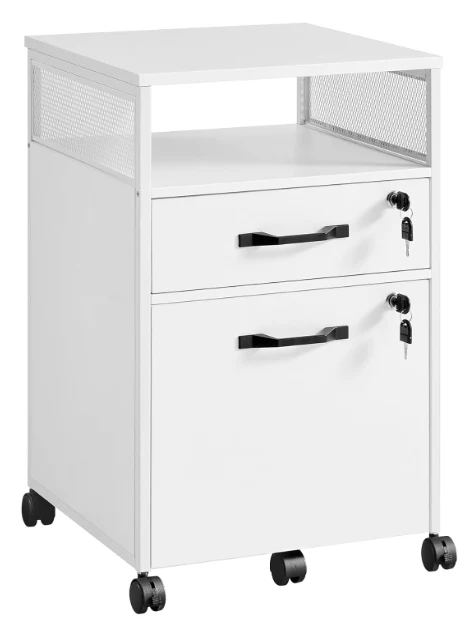 VASAGLE Archivador Móvil con 2 Cajones, Archivador de Oficina con Ruedas - Image 4
