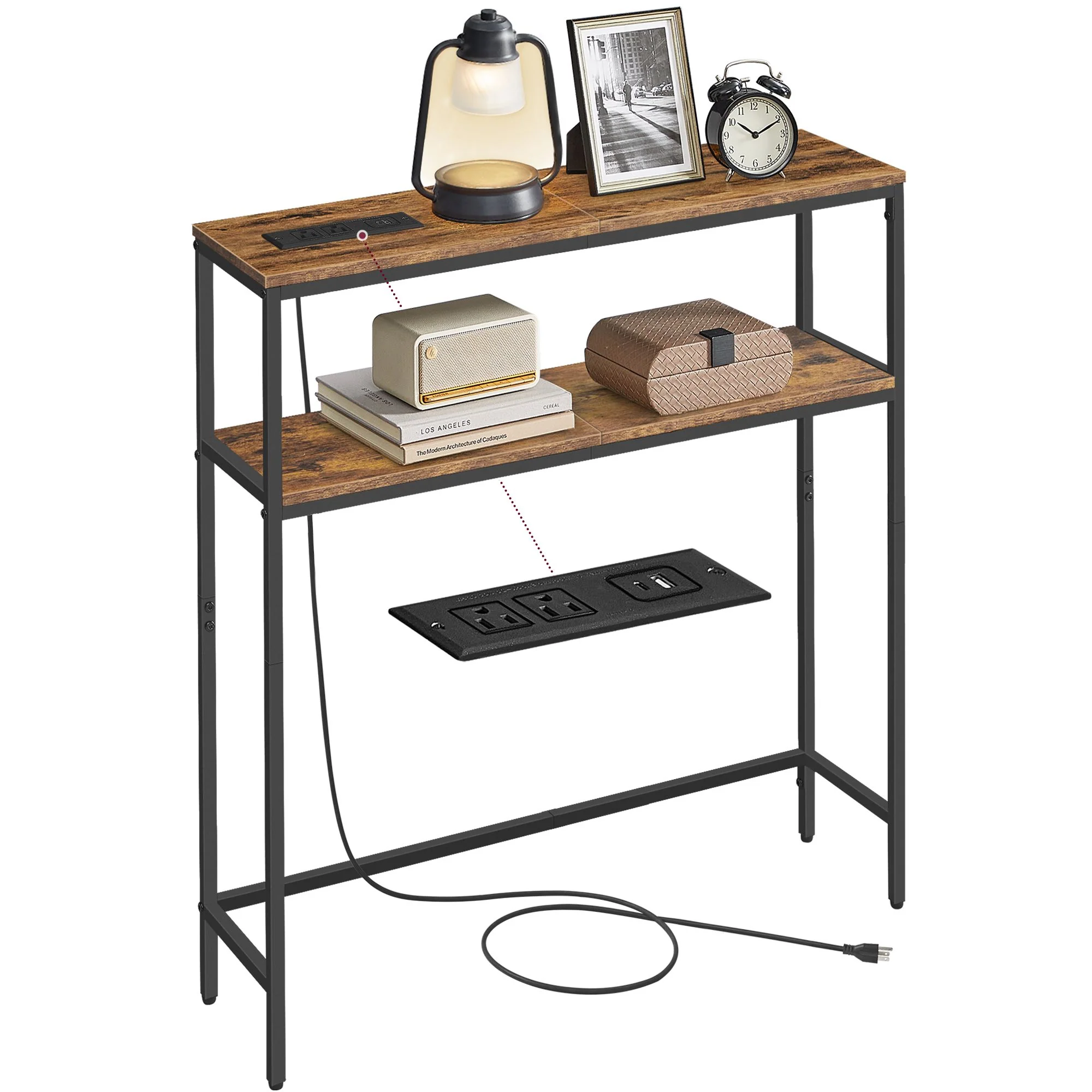 VASAGLE Console Table with Power Outlet