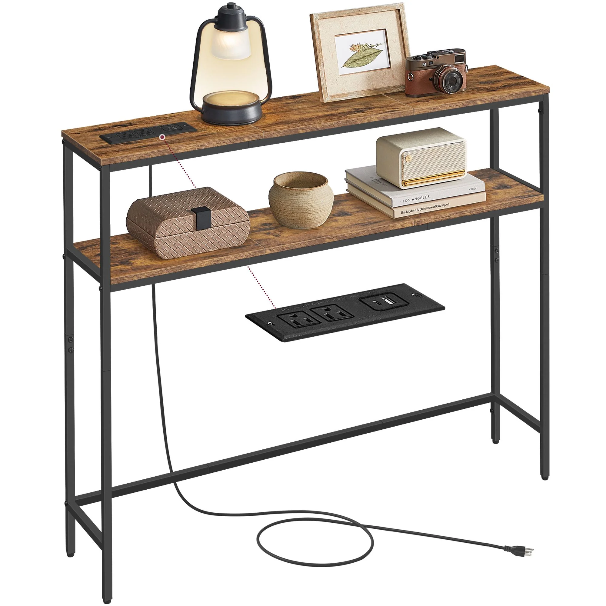 VASAGLE Console Table with Power Outlet - Image 2