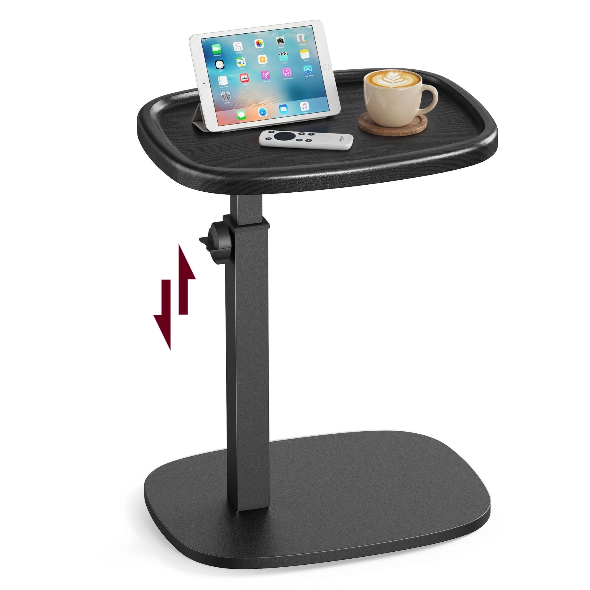 VASAGLE Couch Table, C-Shaped Sofa Side End Table, Bedside Table, Adjustable Height, for Small Spaces - Image 2