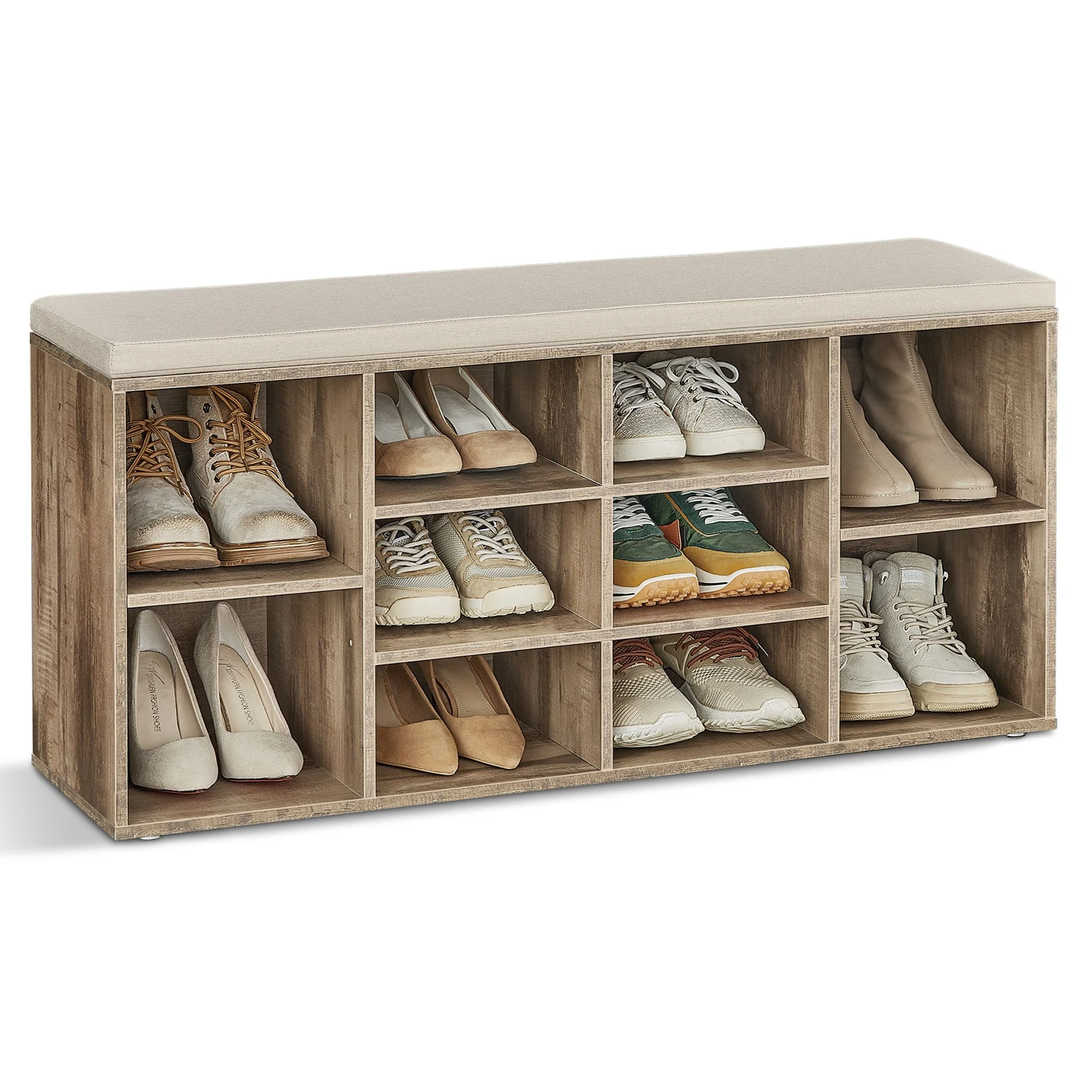 VASAGLE CUSTOS Collection - Shoe Bench, Storage Bench with Padded Seat