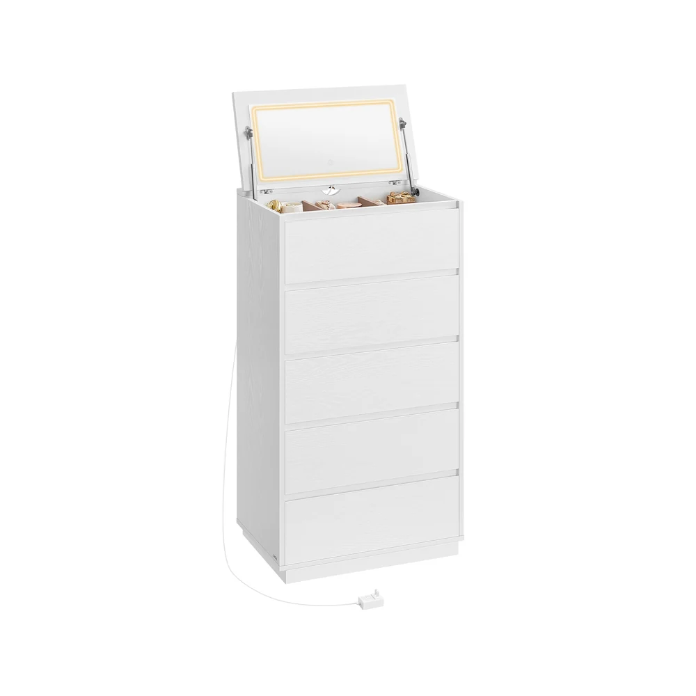 Kailyn Collection - 5-Drawer Dresser with Vanity Mirror and Lights