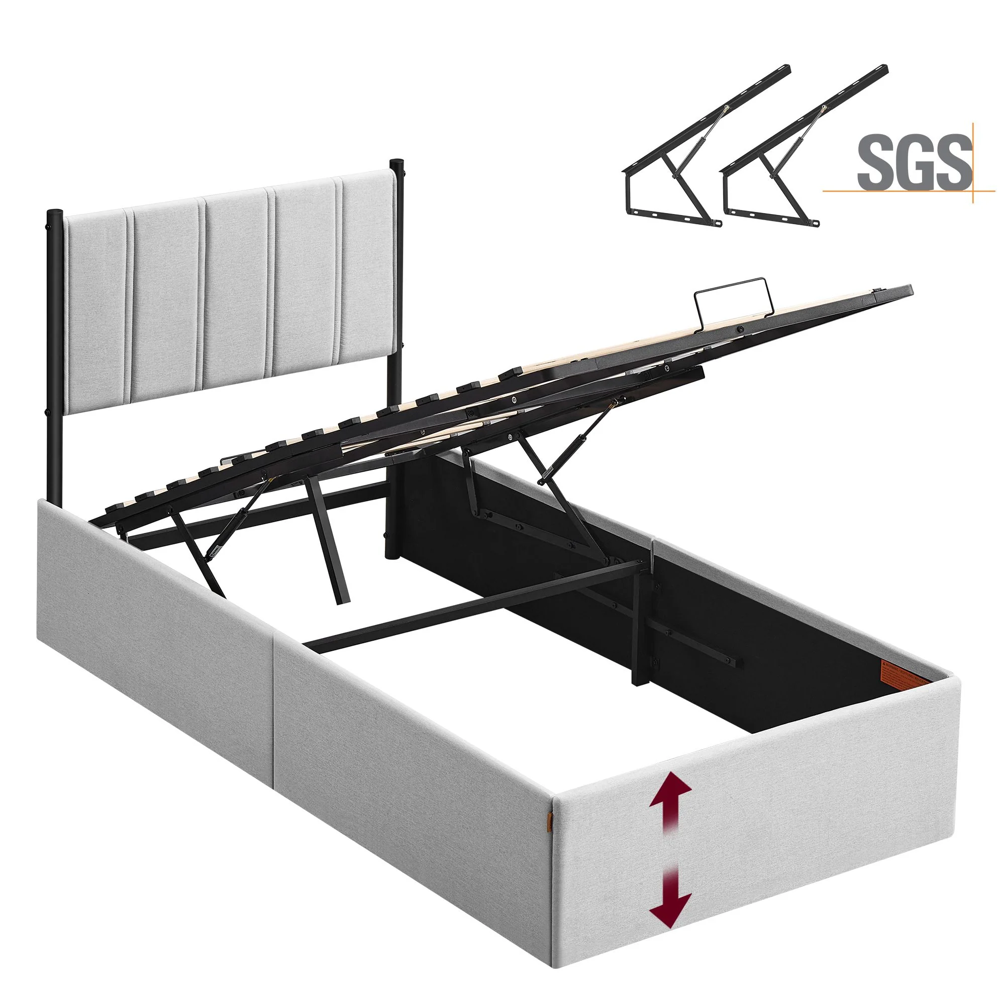 VASAGLE Lift Up Storage Bed Frame Twin Size
