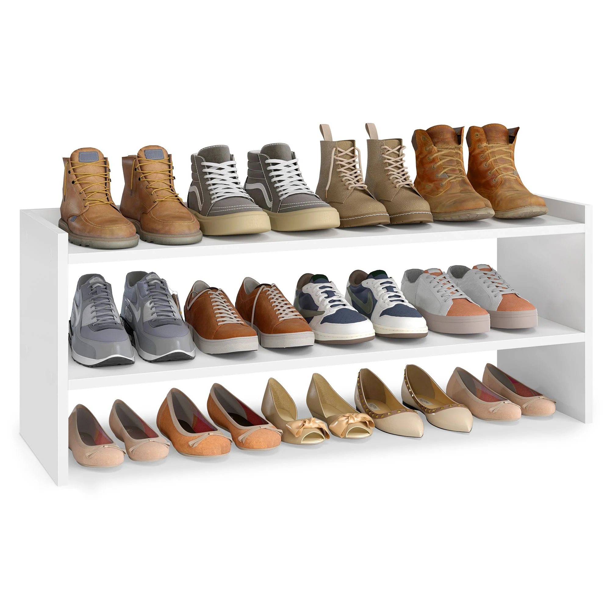 VASAGLE Shoe Rack for Closet, Stackable Shoe Organizer Shelf for Entryway