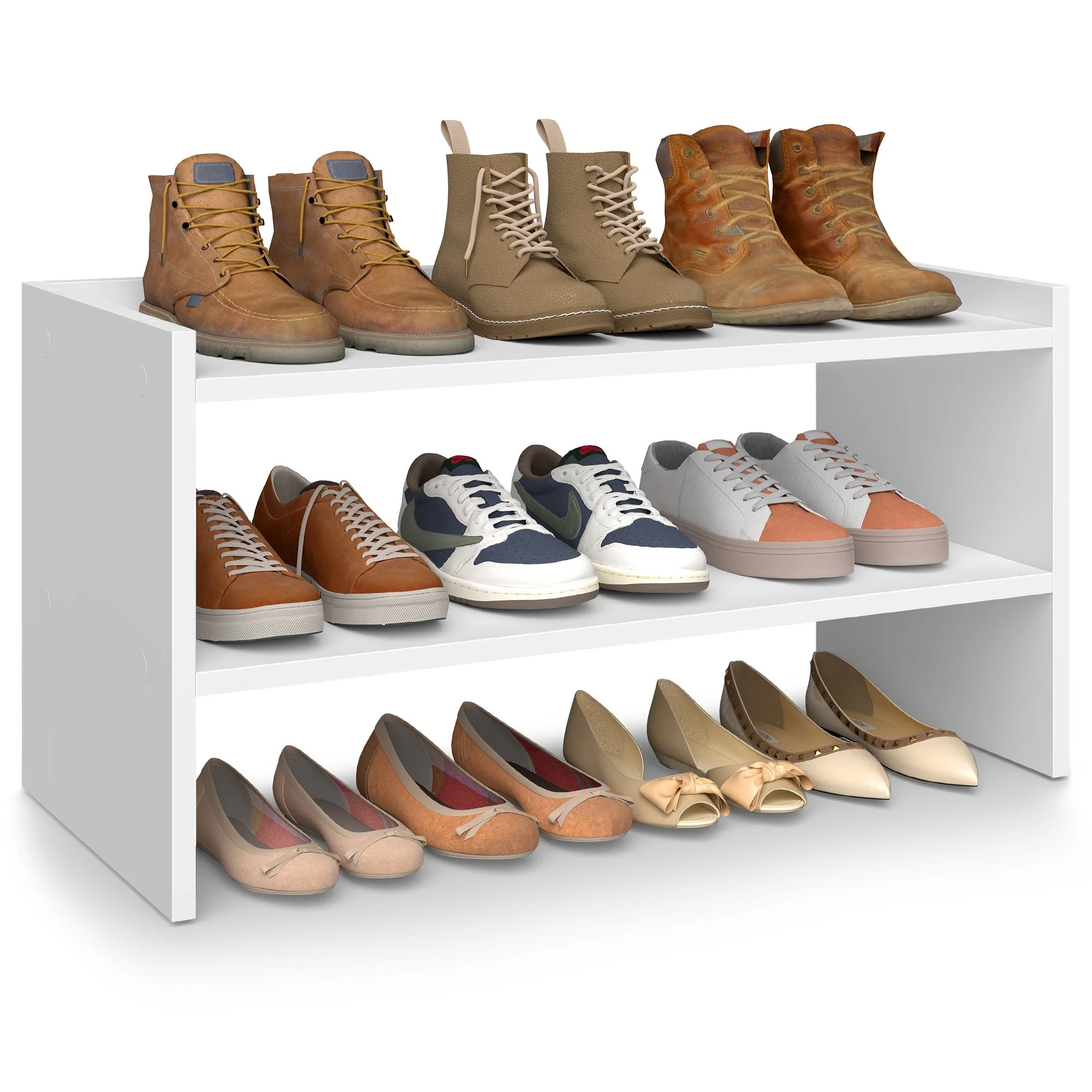 VASAGLE Shoe Rack for Closet, Stackable Shoe Organizer Shelf for Entryway - Image 3