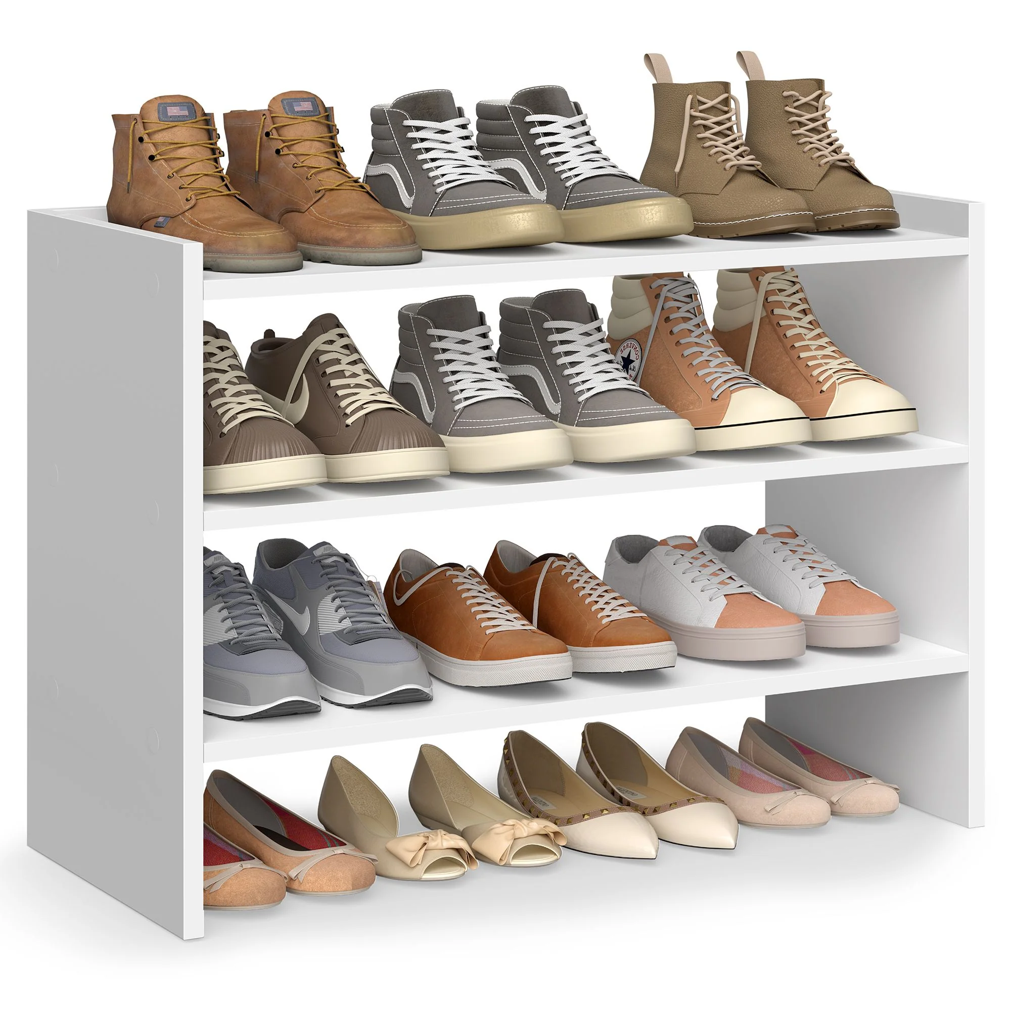VASAGLE Shoe Rack for Closet, Stackable Shoe Organizer Shelf for Entryway - Image 4