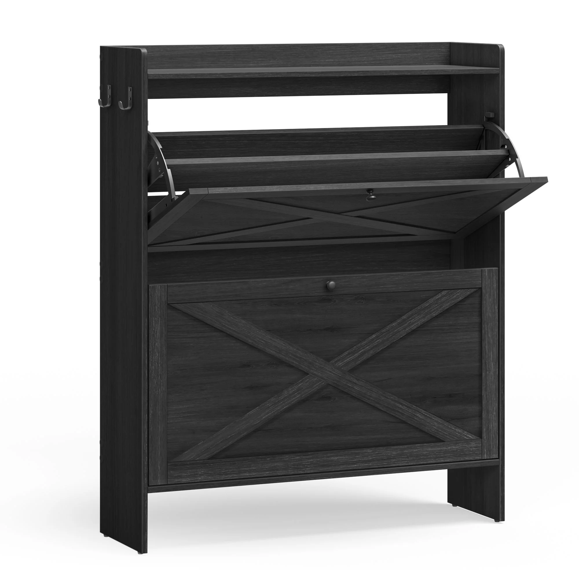 VASAGLE Shoe Storage Cabinet Organizer with 2 Flip Drawers