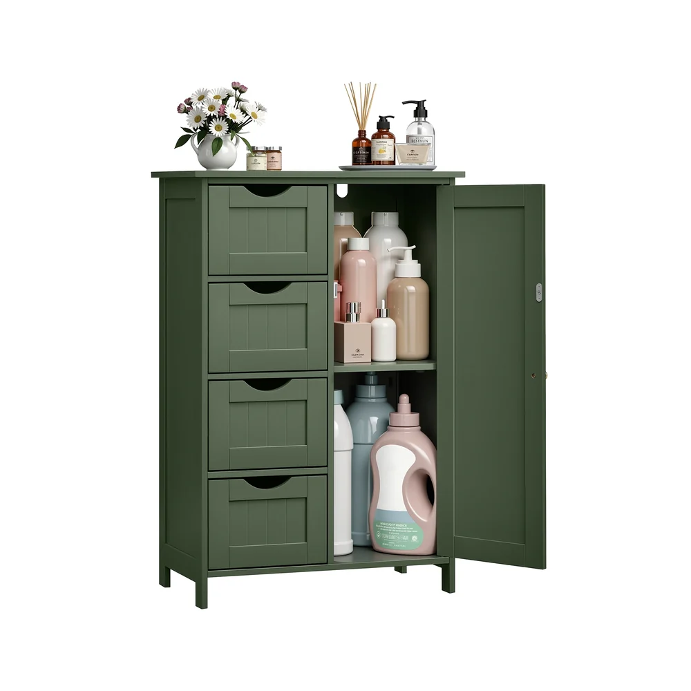 Sofie Collection - Storage Cabinet with Drawers, Freestanding Floor Cabinet with Door - Image 2