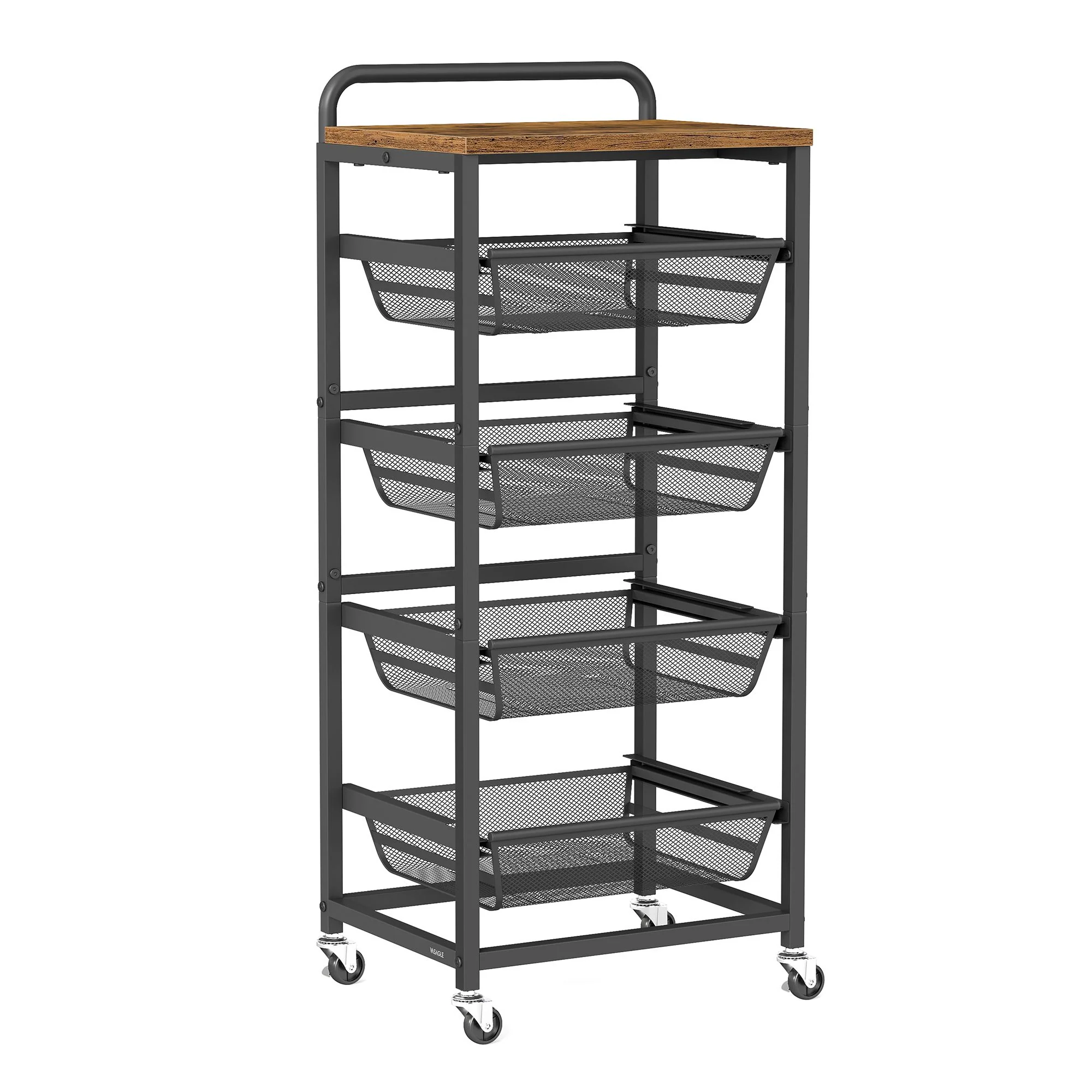 VASAGLE Storage Cart with Pull-Out Baskets