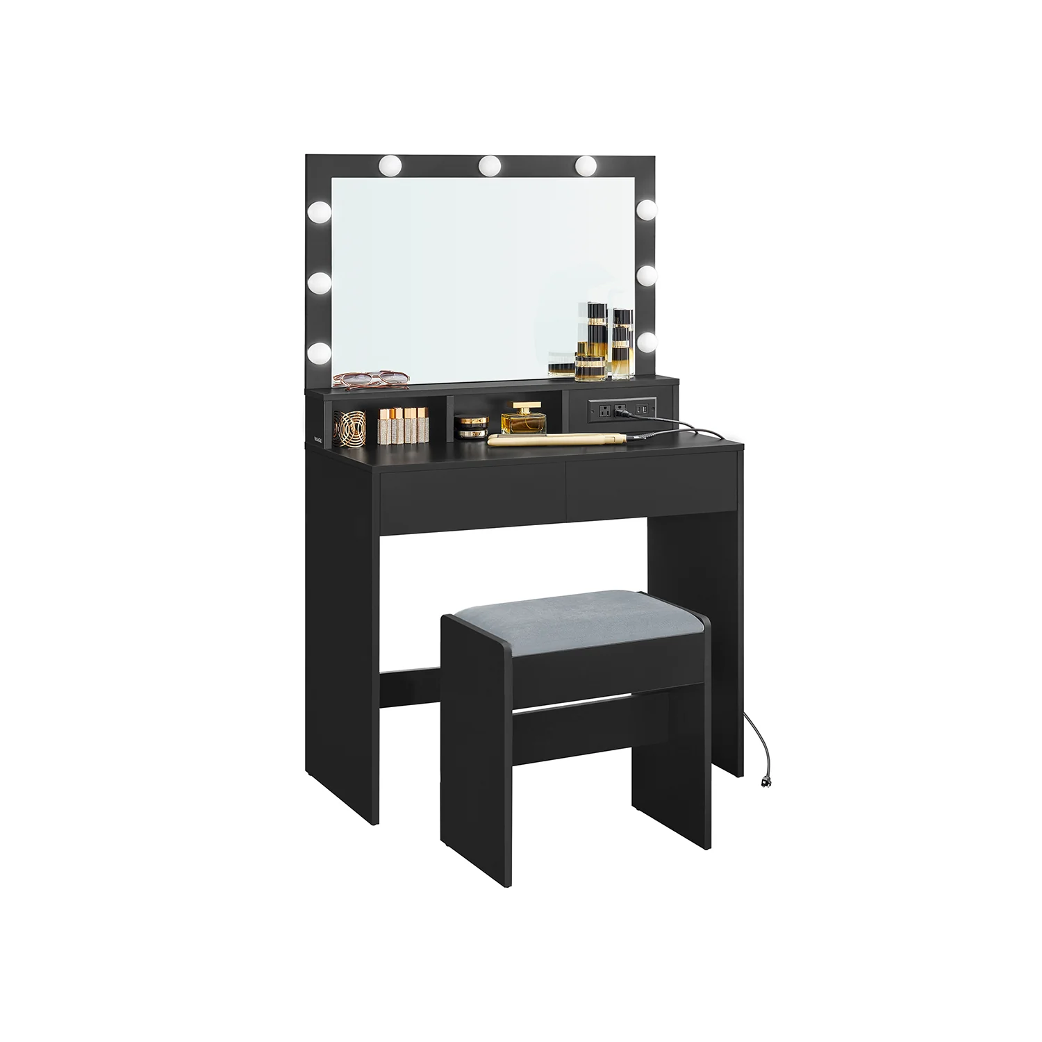 Kailyn Collection - Vanity Desk with Mirror and Lights - Image 3