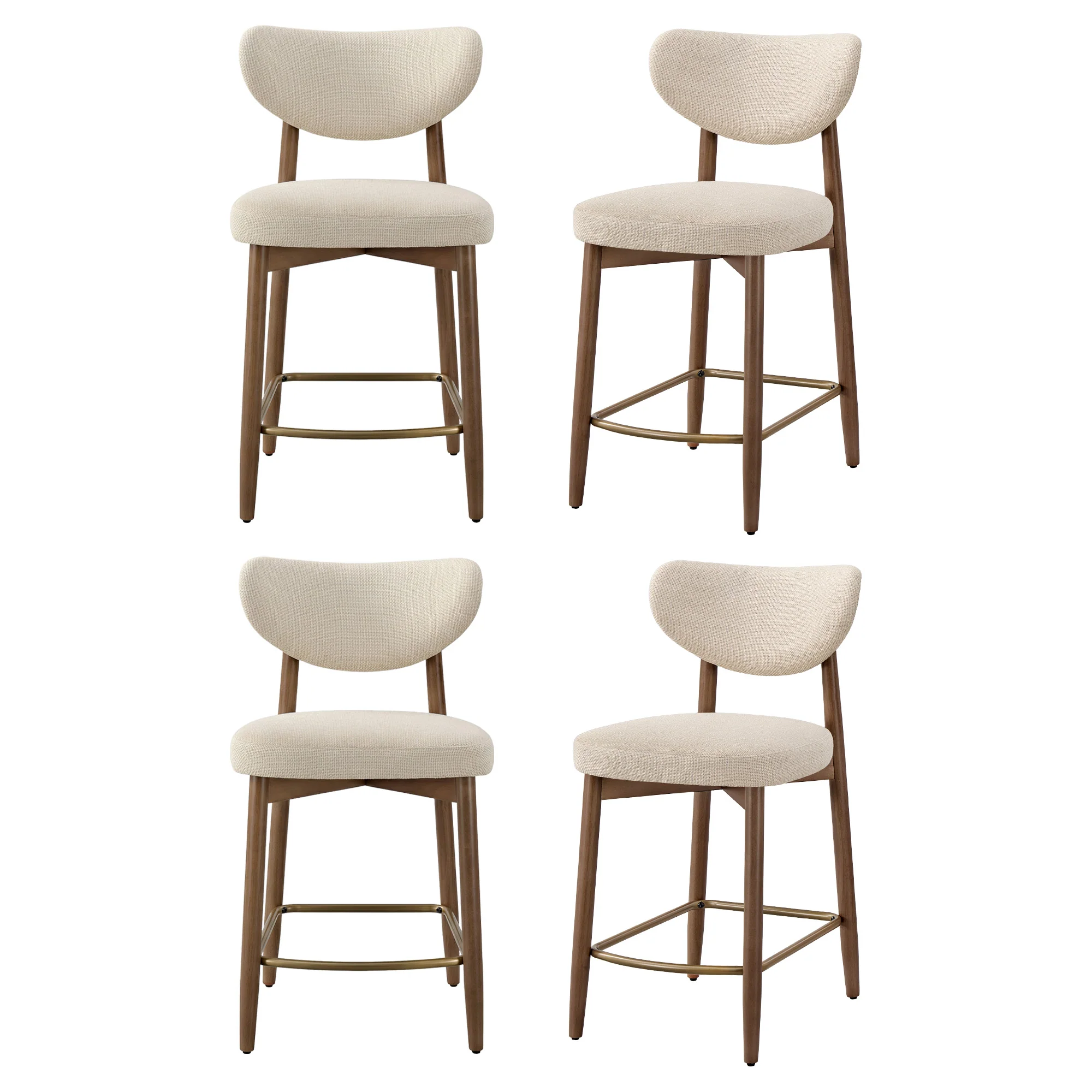 VASAGLE Wooden Bar Stools, Upholstered Counter Height Barstools - Image 5